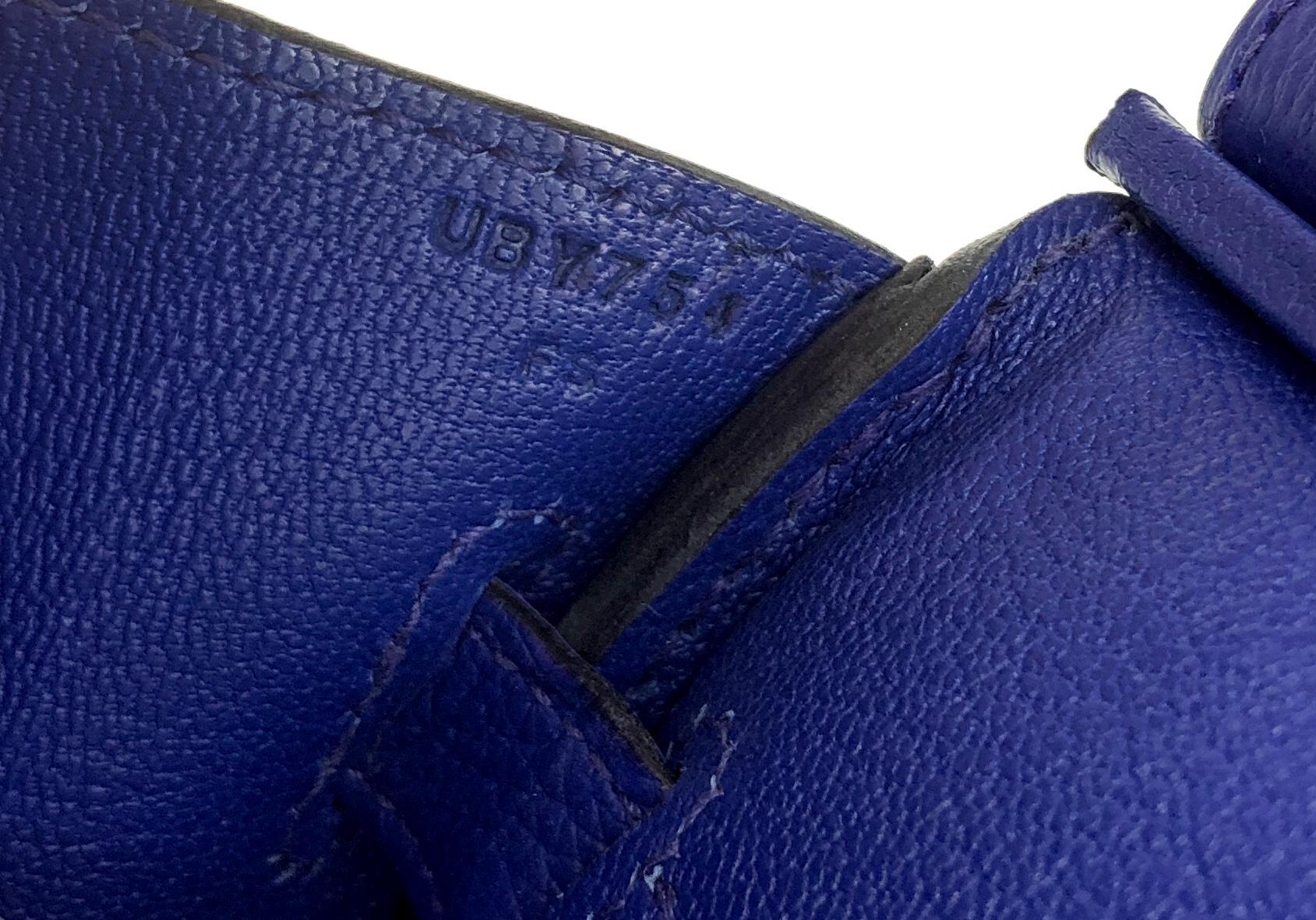 Hermes Birkin 30 Bleu Royal Blue Leather Palladium Hardware 2022 In New Condition In Miami, FL