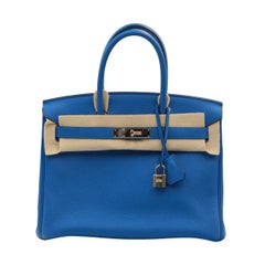 Hermès Birkin 30 Bleu Royal Togo with Palladium Hardware