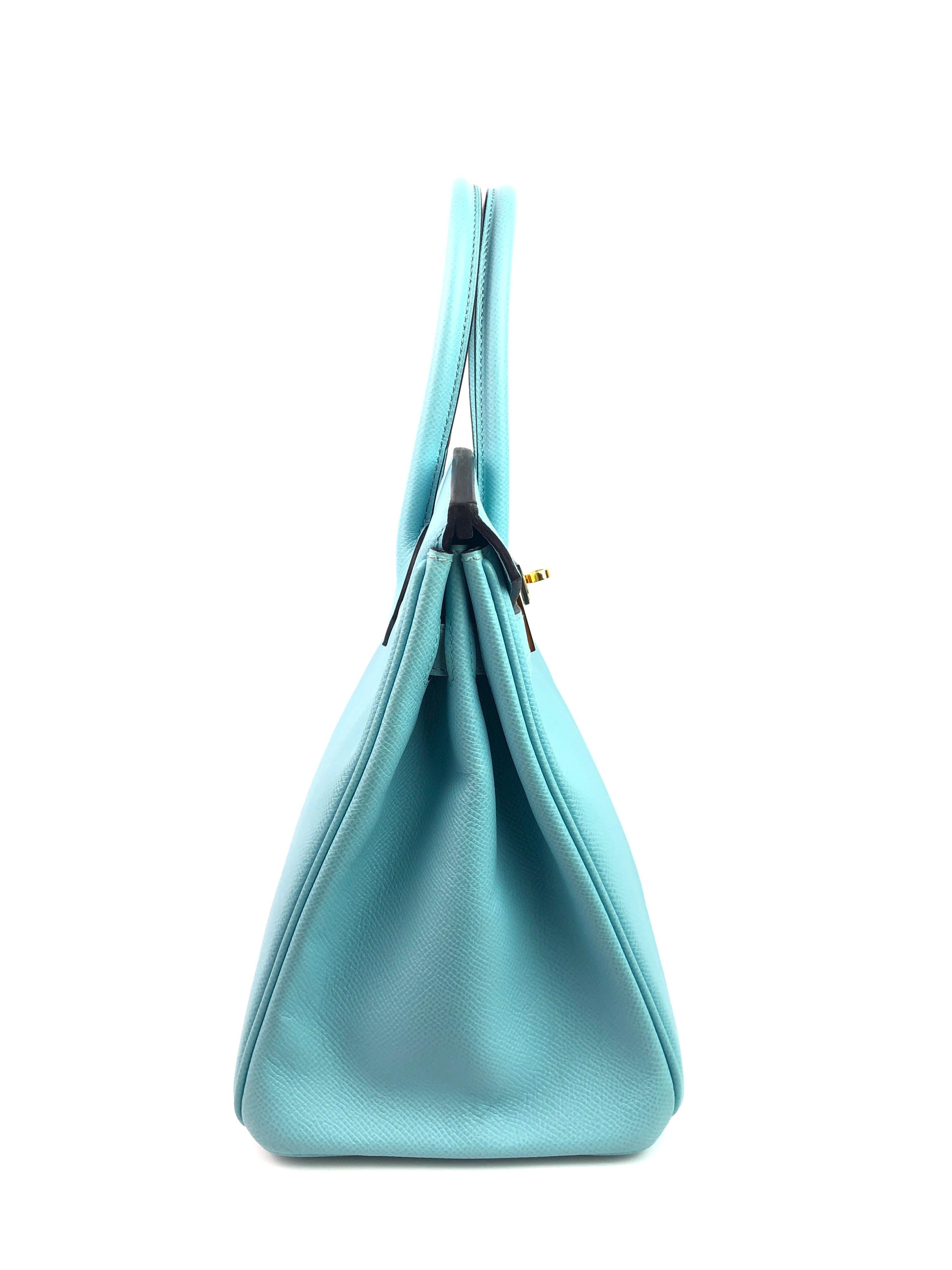 Hermes Birkin 30 Blue Atoll Epsom Gold Hardware 1