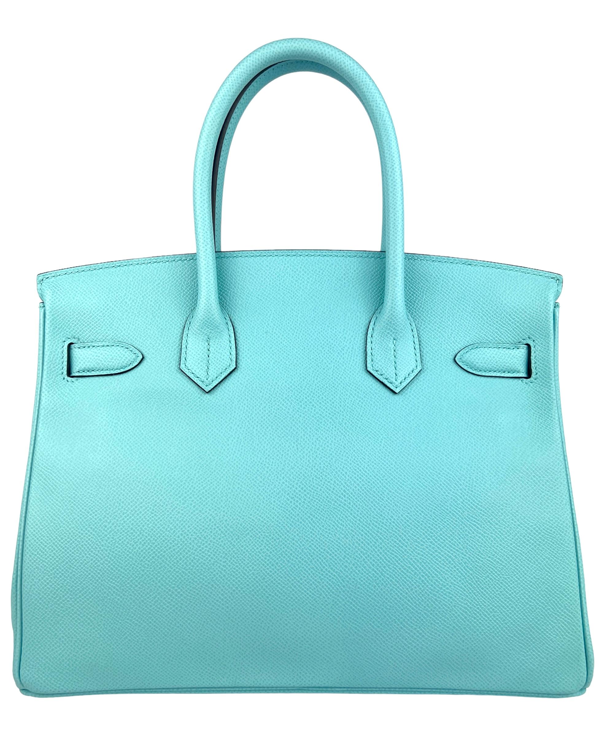 Hermès Birkin 30 Blaue Atoll Tiffany Blau Epsom Gold Hardware  im Zustand „Hervorragend“ im Angebot in Miami, FL