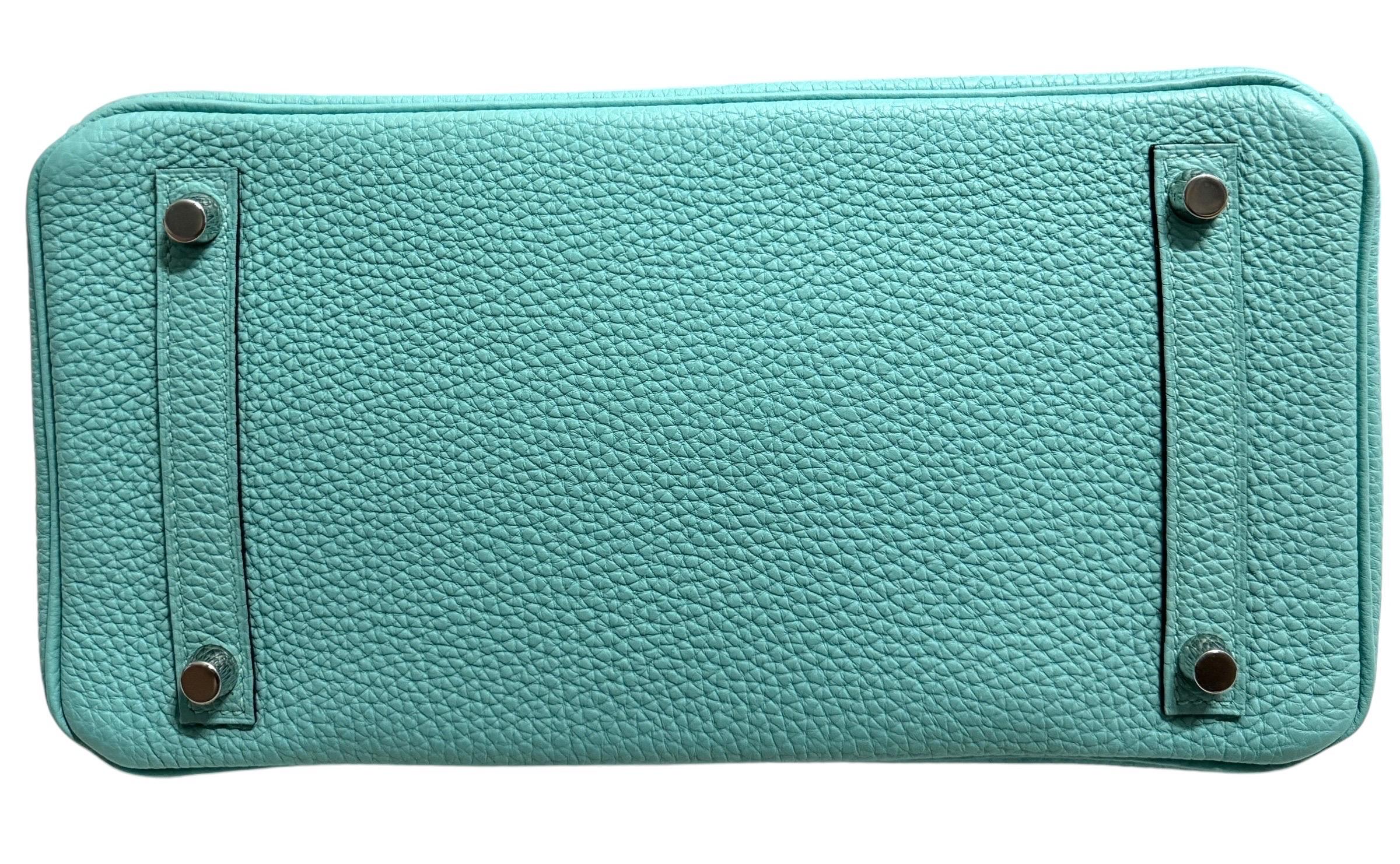 Hermes Birkin 30 Blue Atoll Tiffany Blue Togo Leather Palladium Hardware 7