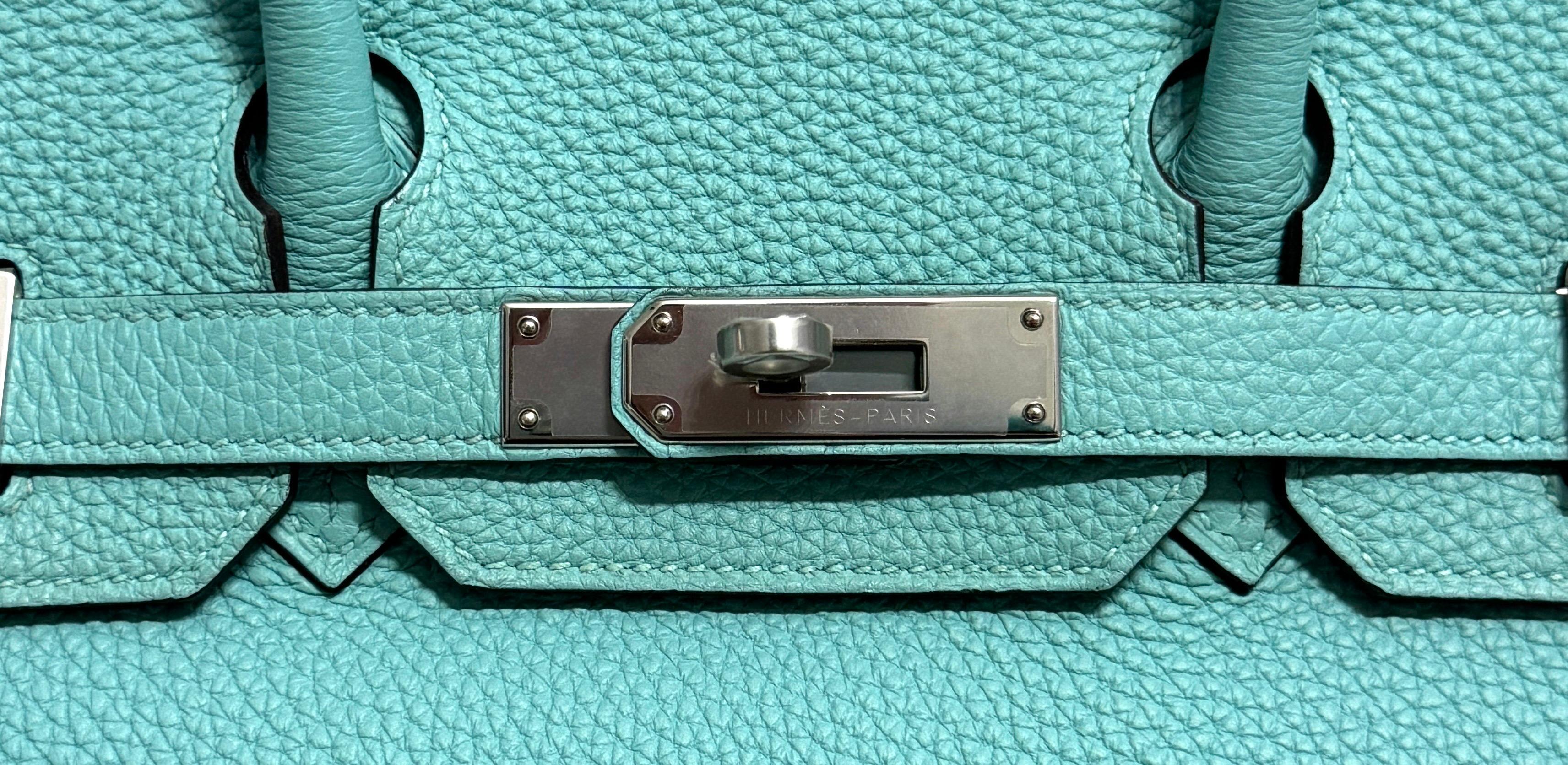 Hermes Birkin 30 Blue Atoll Tiffany Blue Togo Leather Palladium Hardware 1