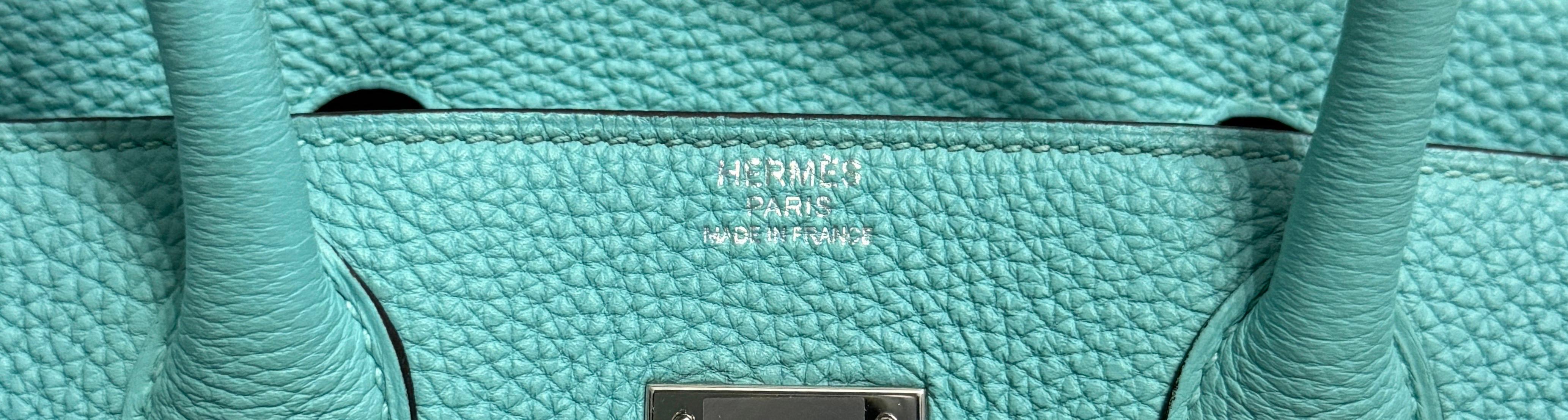 Hermes Birkin 30 Blue Atoll Tiffany Blue Togo Leather Palladium Hardware 2