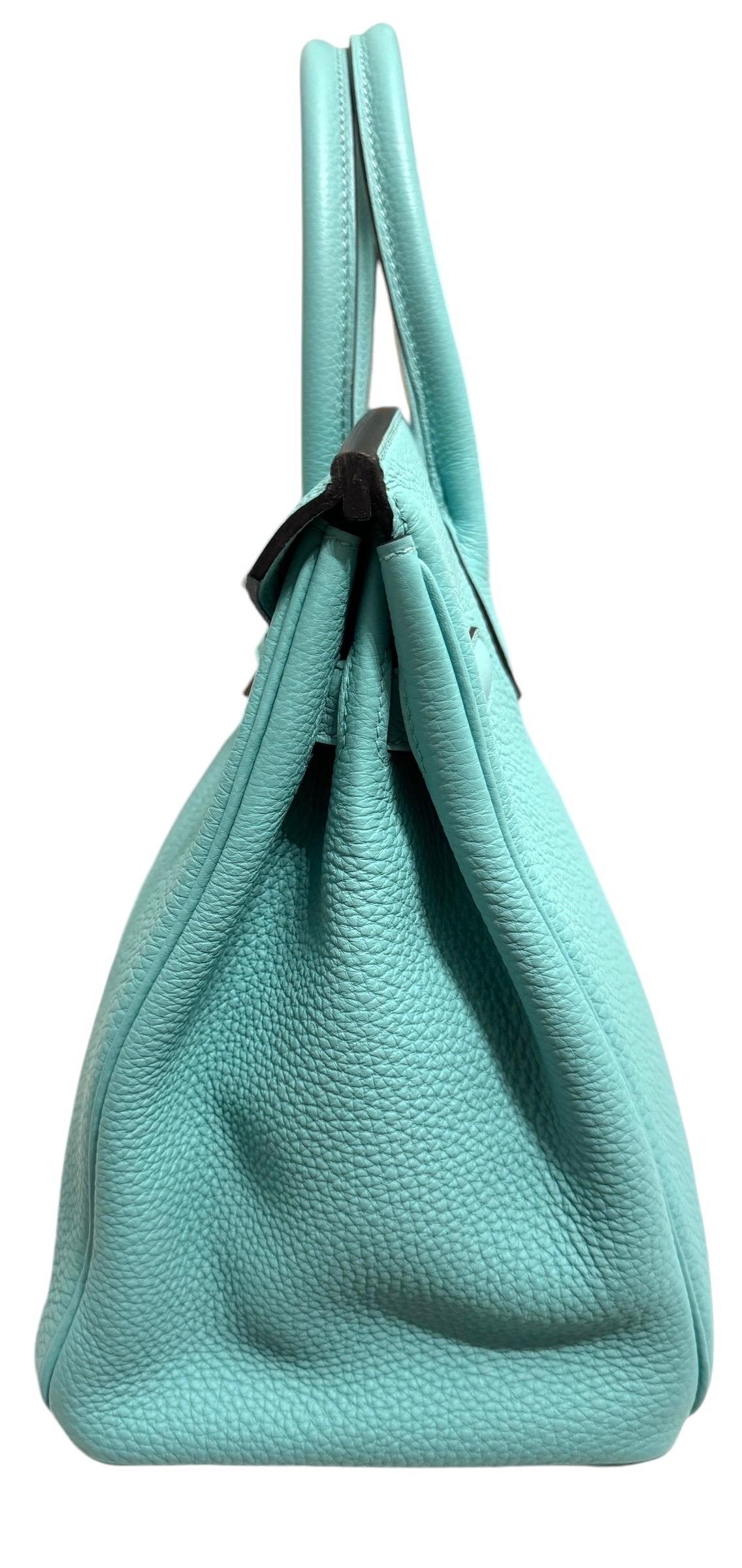 Hermes Birkin 30 Blue Atoll Tiffany Blue Togo Leather Palladium Hardware 3