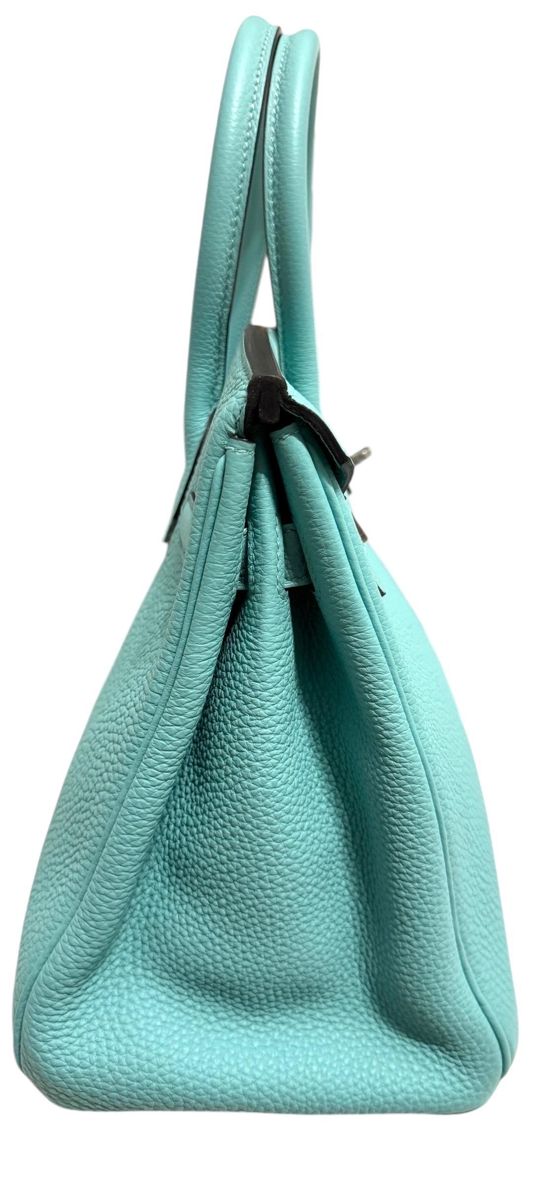 Hermes Birkin 30 Blue Atoll Tiffany Blue Togo Leather Palladium Hardware 4