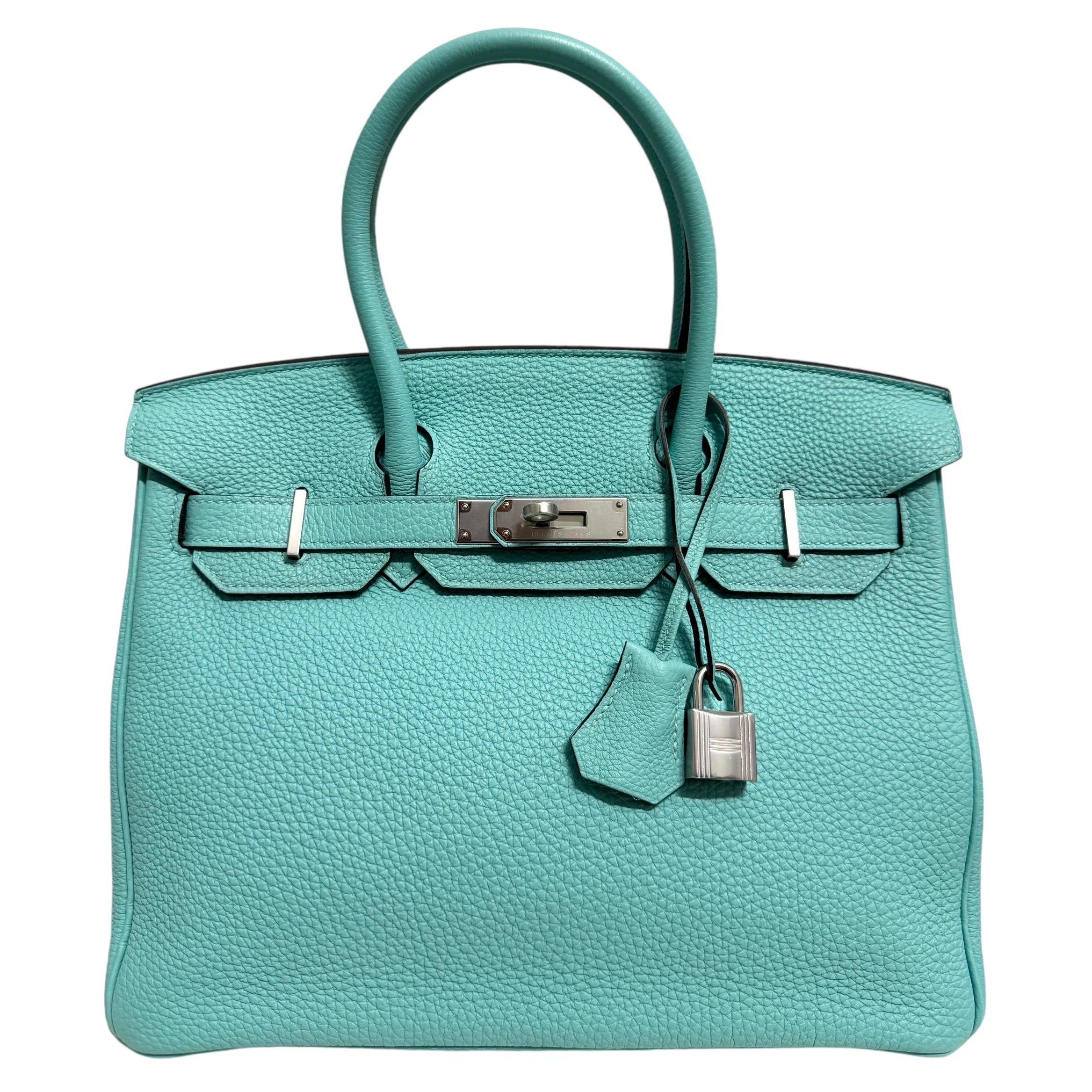Hermes Birkin 30 Blue Atoll Tiffany Blue Togo Leather Palladium Hardware