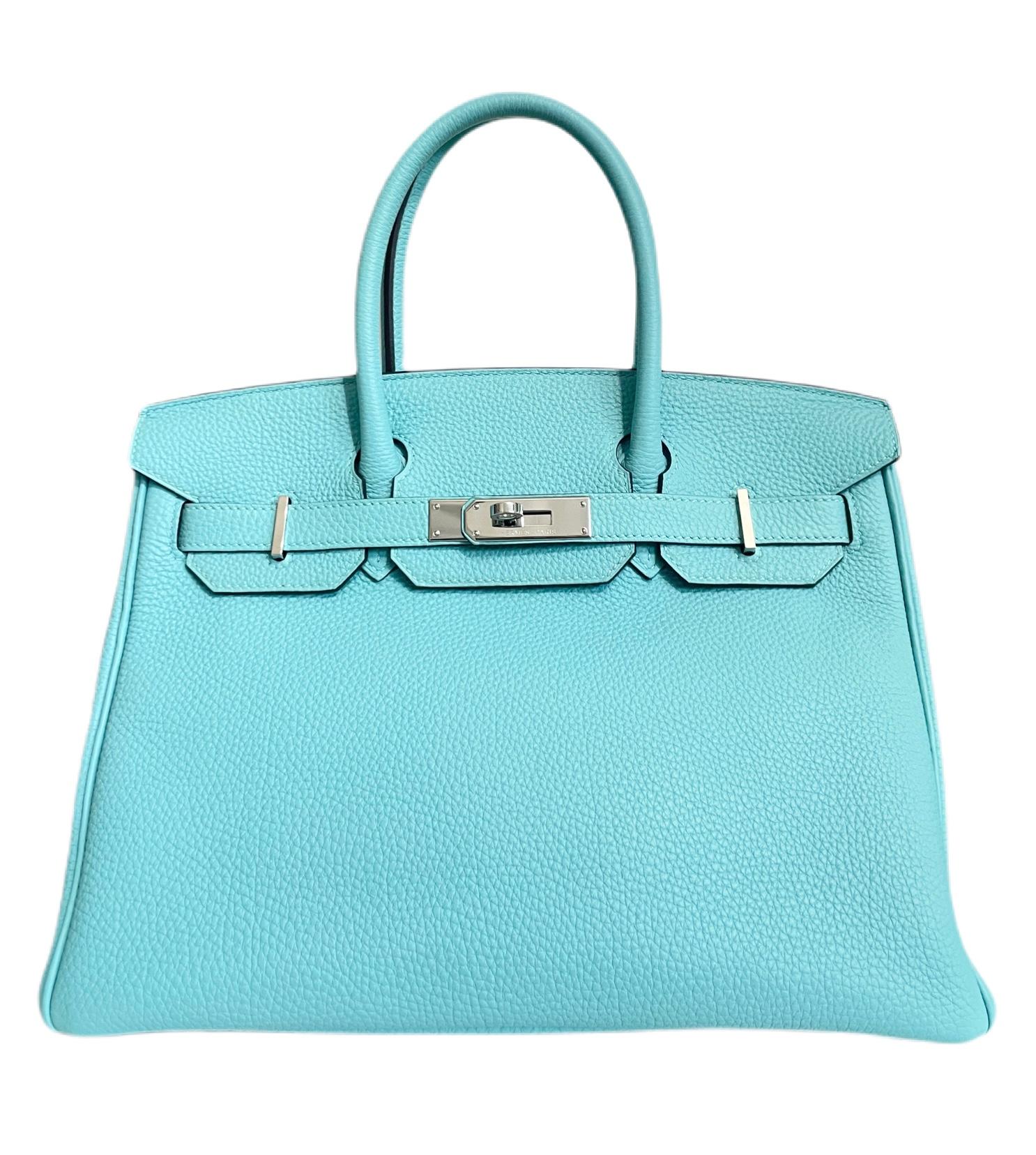 PRISTINE Hermes Birkin 30 Blue Atoll Palladium Hardware. Excellent Pristine Condition From collectors closet, with light hairlines on Hardware, excellent corners and structure. T Stamp 2015.

Shop with Confidence from Lux Addicts. Authenticity