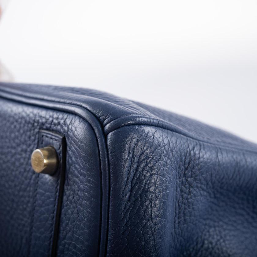 Hermès Birkin 30 Blue Brighton Clemence with Gold Hardware Bag In Good Condition For Sale In NYC Tri-State/Miami, NY