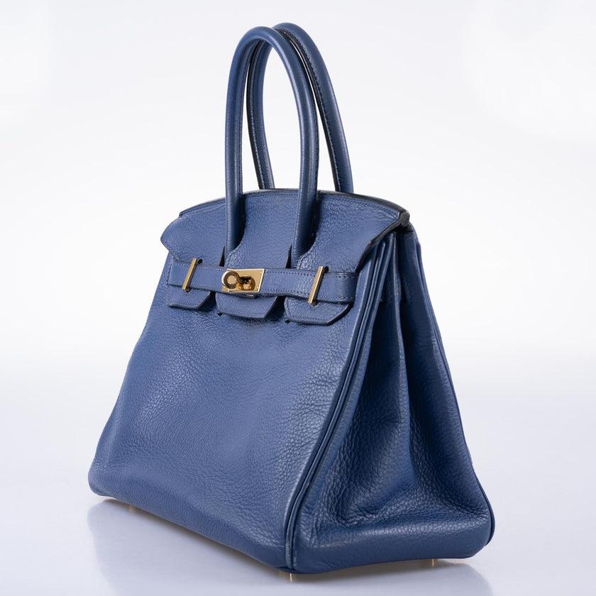 Hermès Birkin 30 Blue Brighton Clemence with Gold Hardware Bag For Sale 2