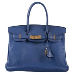 Hermès Birkin 30 Blue Brighton Clemence with Gold Hardware Bag