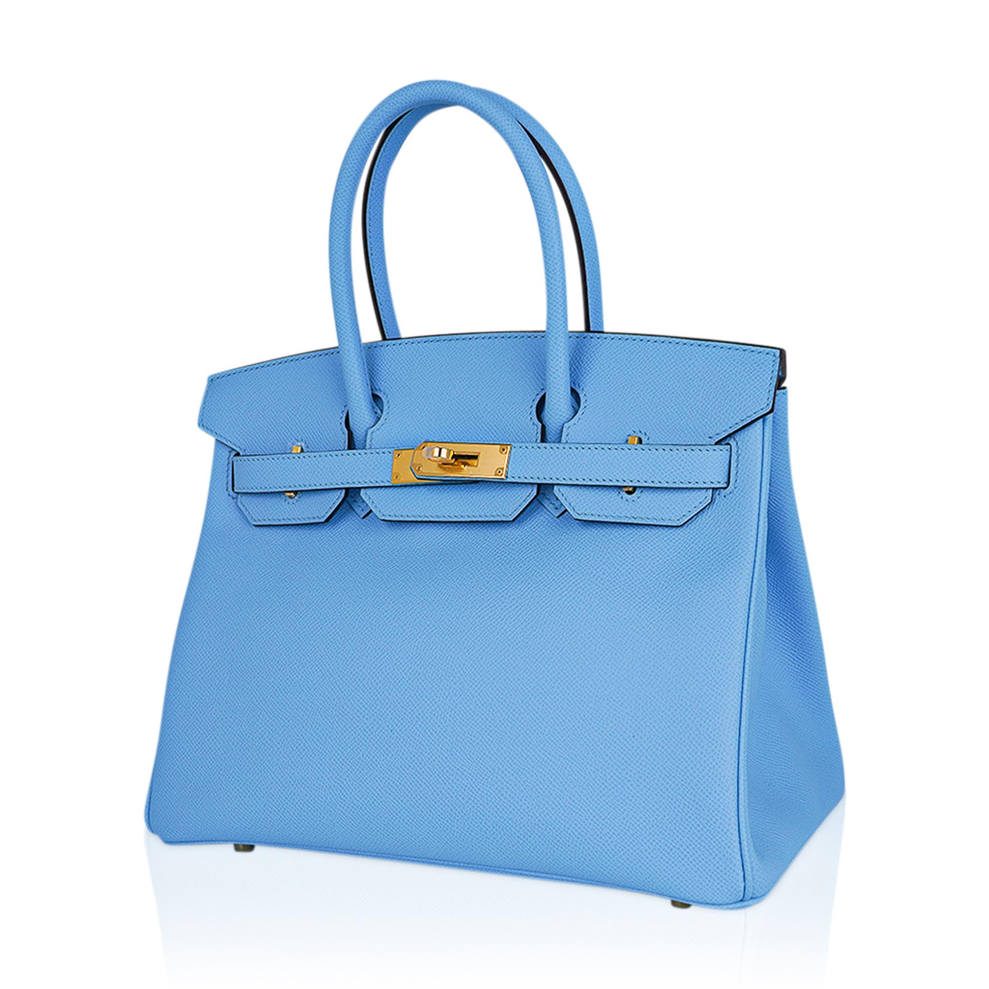 De las mujeres Hermes Birkin 30 Azul Celeste Bolso Herrajes de Oro Piel de Epsom en venta