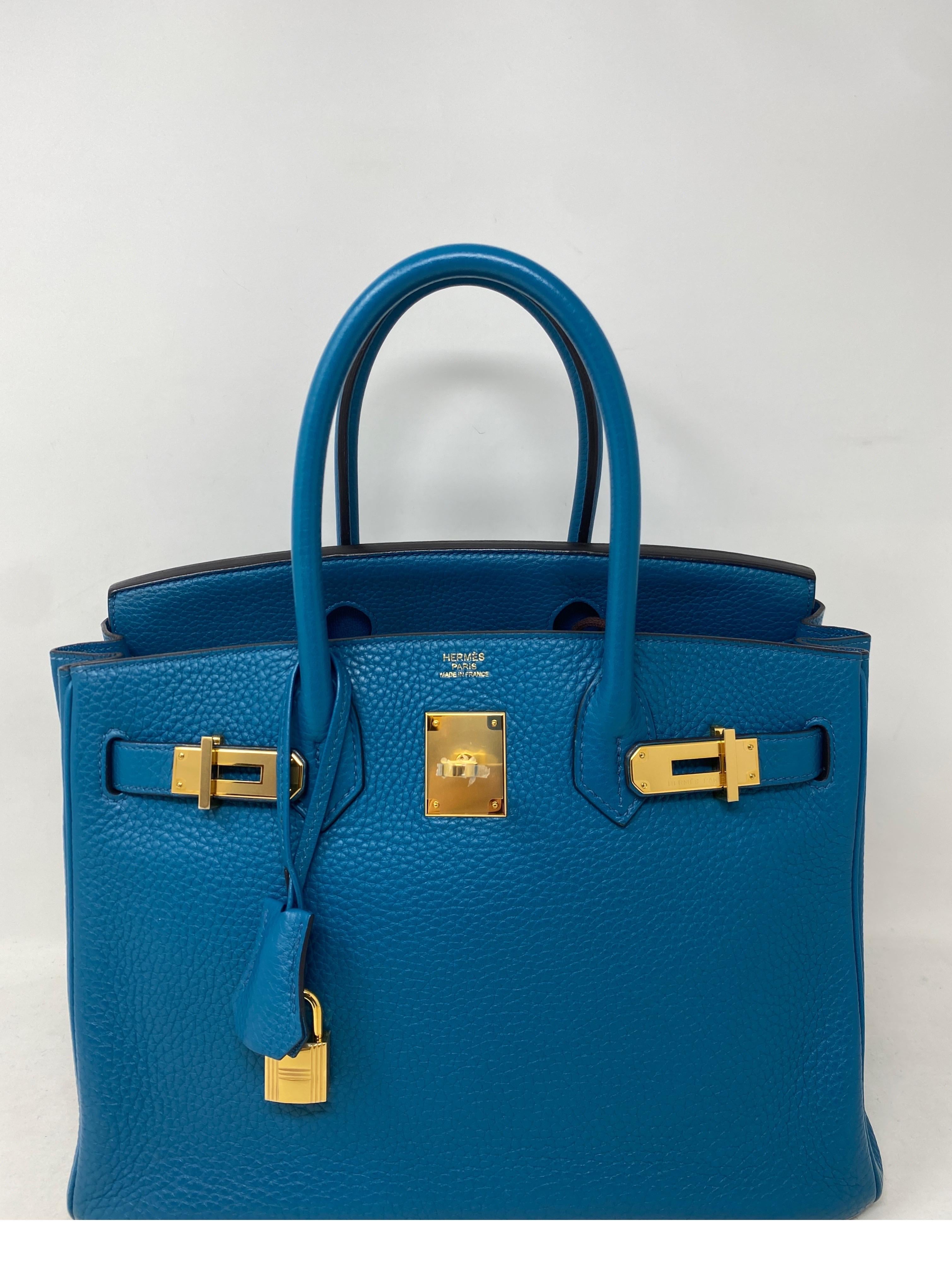 Hermes Birkin 30 Blue Cobalt Bag  In Excellent Condition In Athens, GA