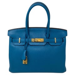 Hermes Birkin 30 Blue Cobalt Bag 