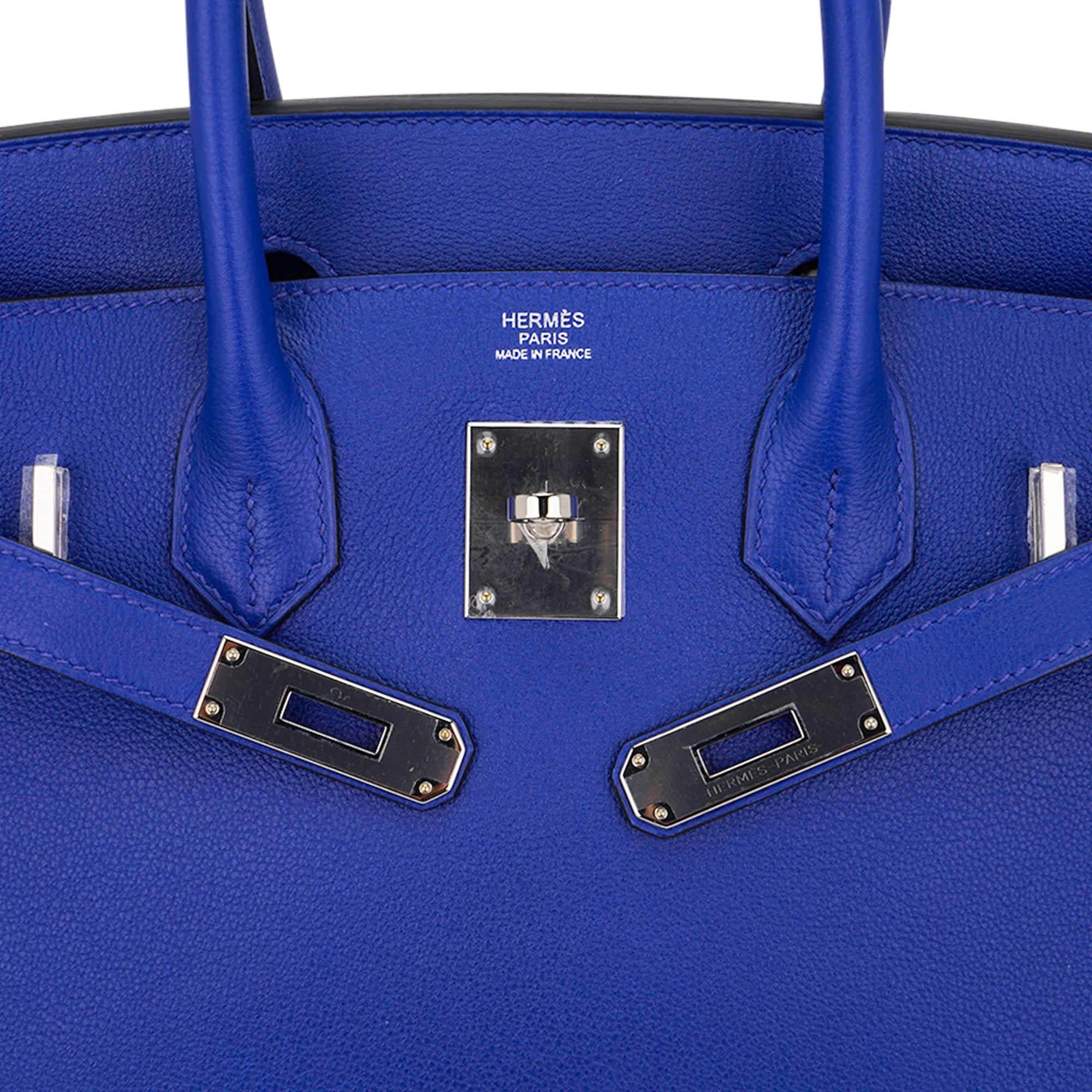 Hermes Birkin 30 Blue Electric Bag Palladium Hardware Novillo Leather 1