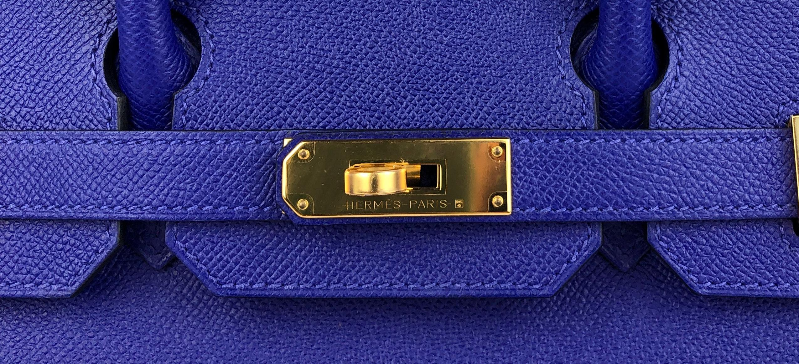 Women's or Men's Hermes Birkin 30 Blue Electric Epsom Leather Gold Hardware