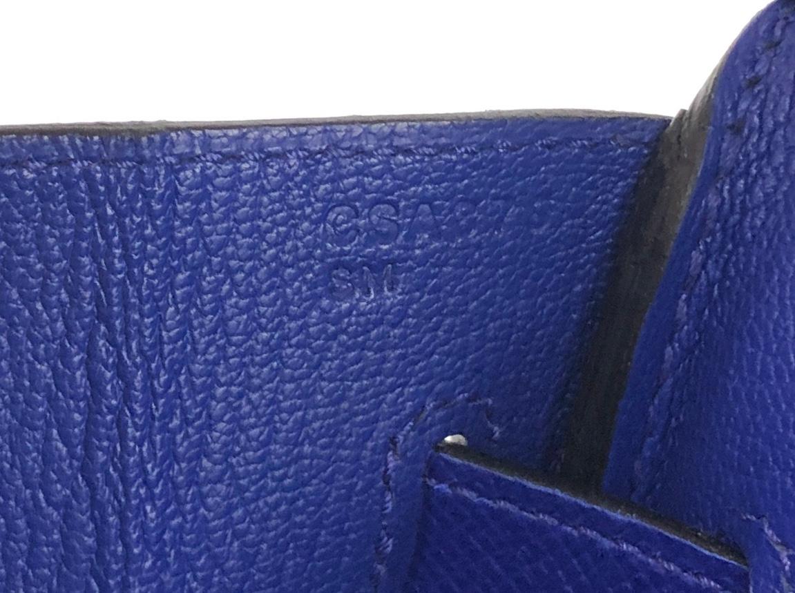 Hermes Birkin 30 Blue Electric Epsom Leather Gold Hardware  For Sale 3