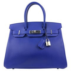 Hermes Birkin 30 Blue Electric Hardware Epsom Palladium