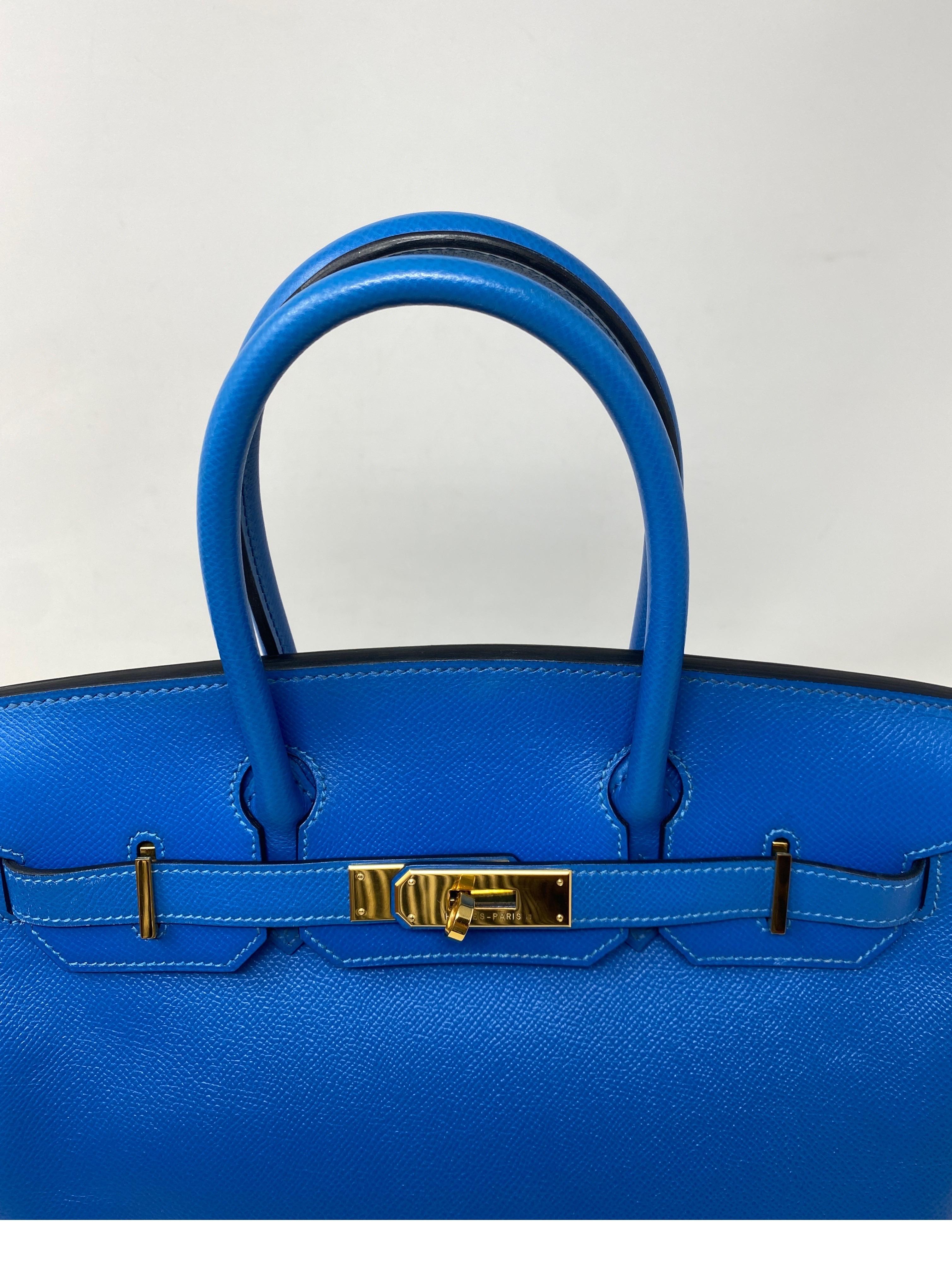 Hermes Birkin 30 Blue France  In Excellent Condition In Athens, GA