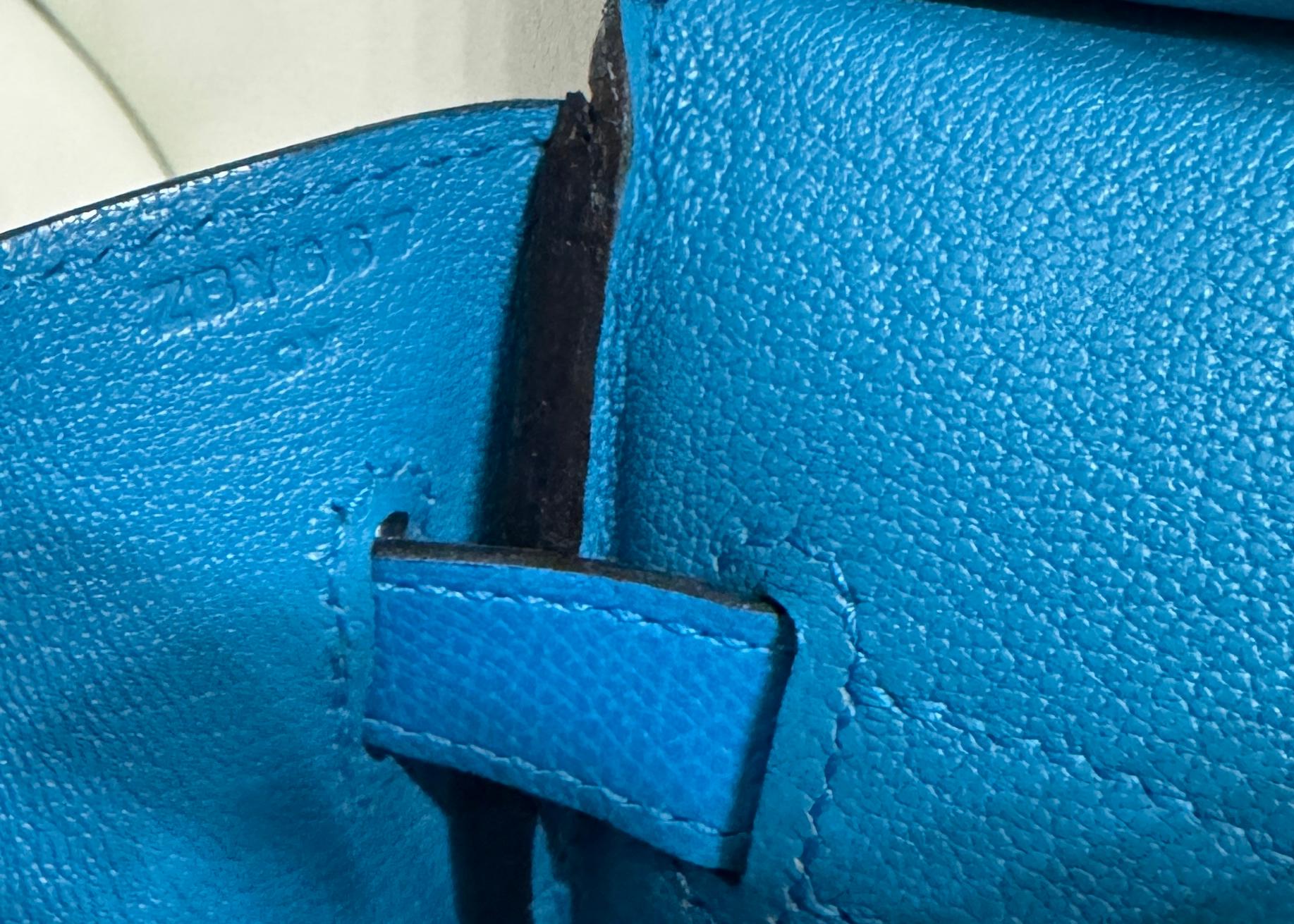 Hermes Birkin 30 Blue Frida Epsom Leather Gold Hardware New 4