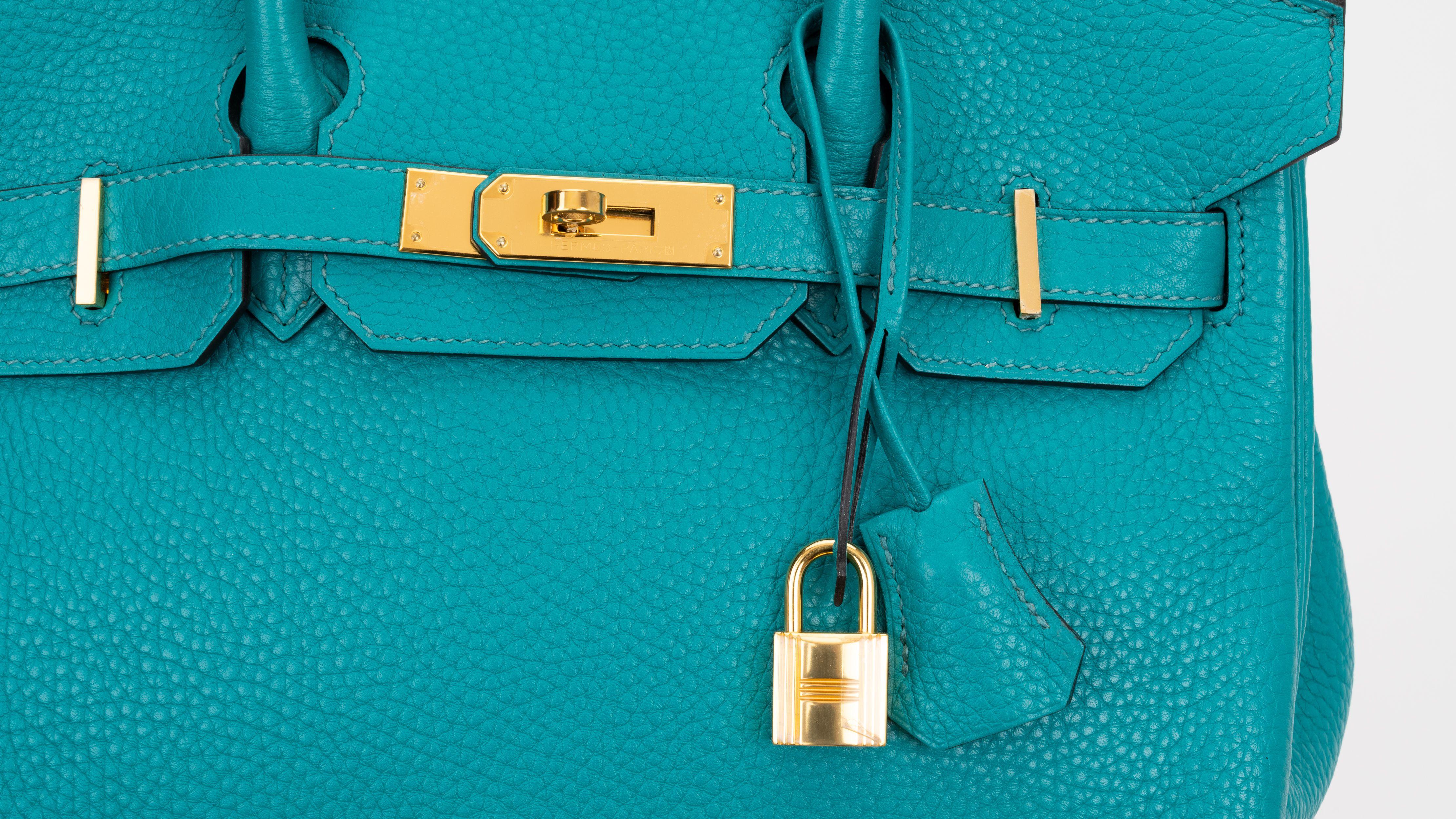 Hermes Birkin 30 Blue Paon Gold Clemence For Sale 2