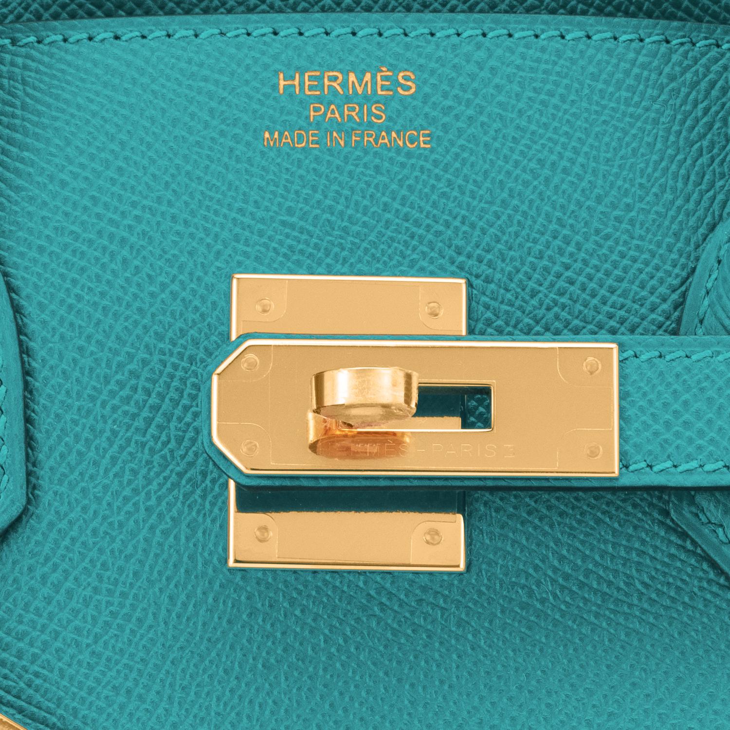 Hermes Birkin 30 Blue Paon Turquoise Peacock Jewel Epsom Gold Bag Y Stamp, 2020 2