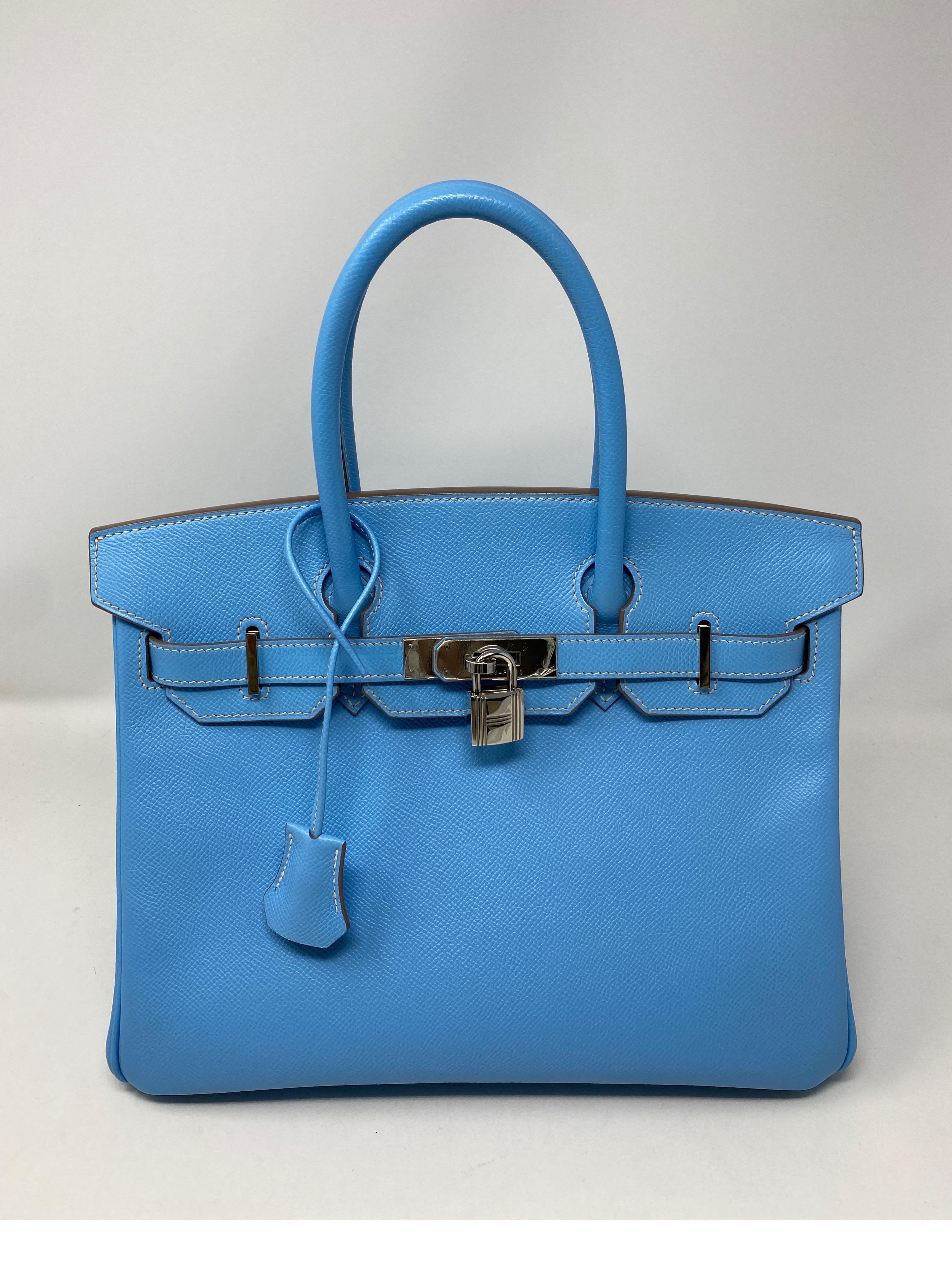 Hermes Birkin 30 Blue Paradis Bag 9