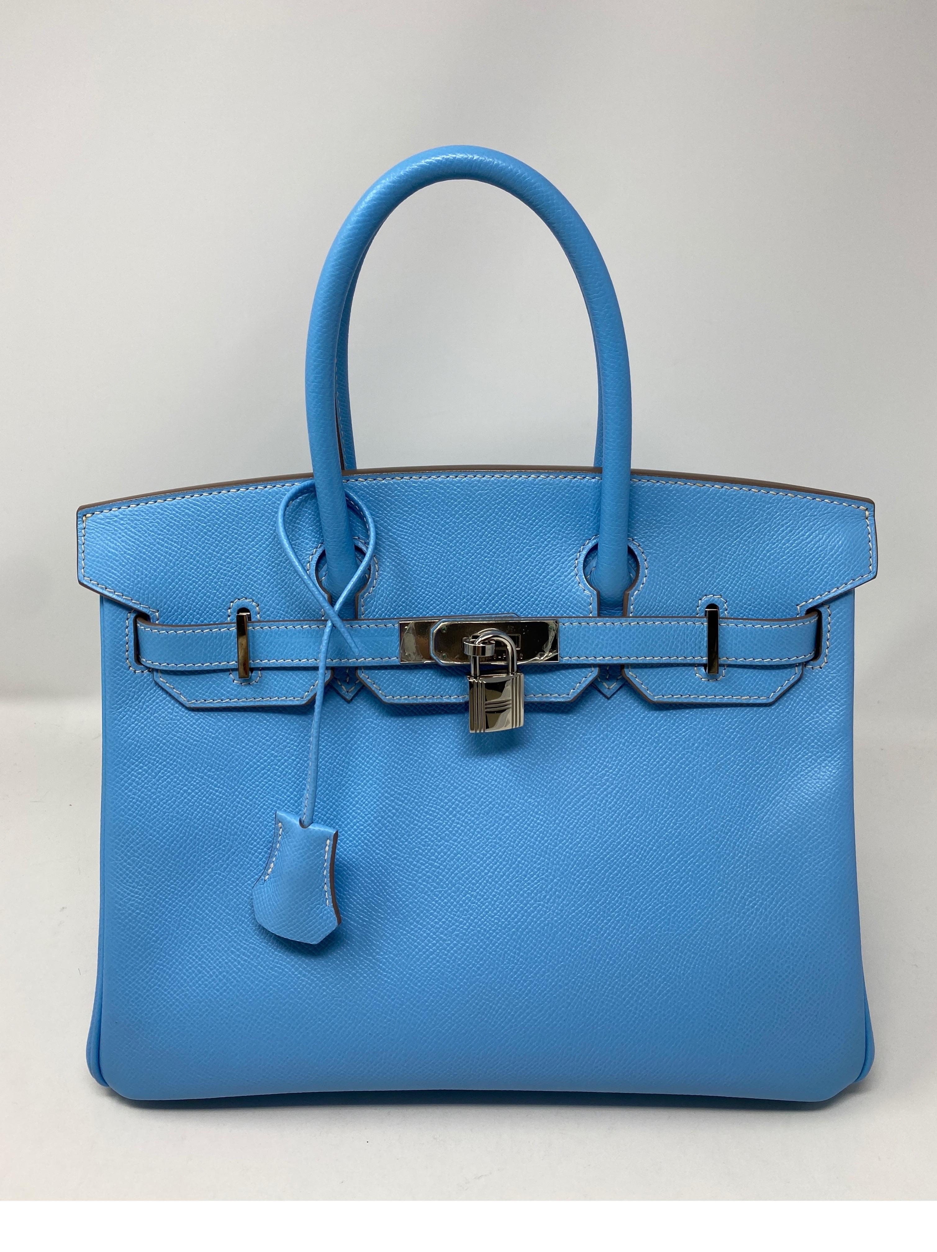 Hermes Birkin 30 Blue Paradis Bag 10