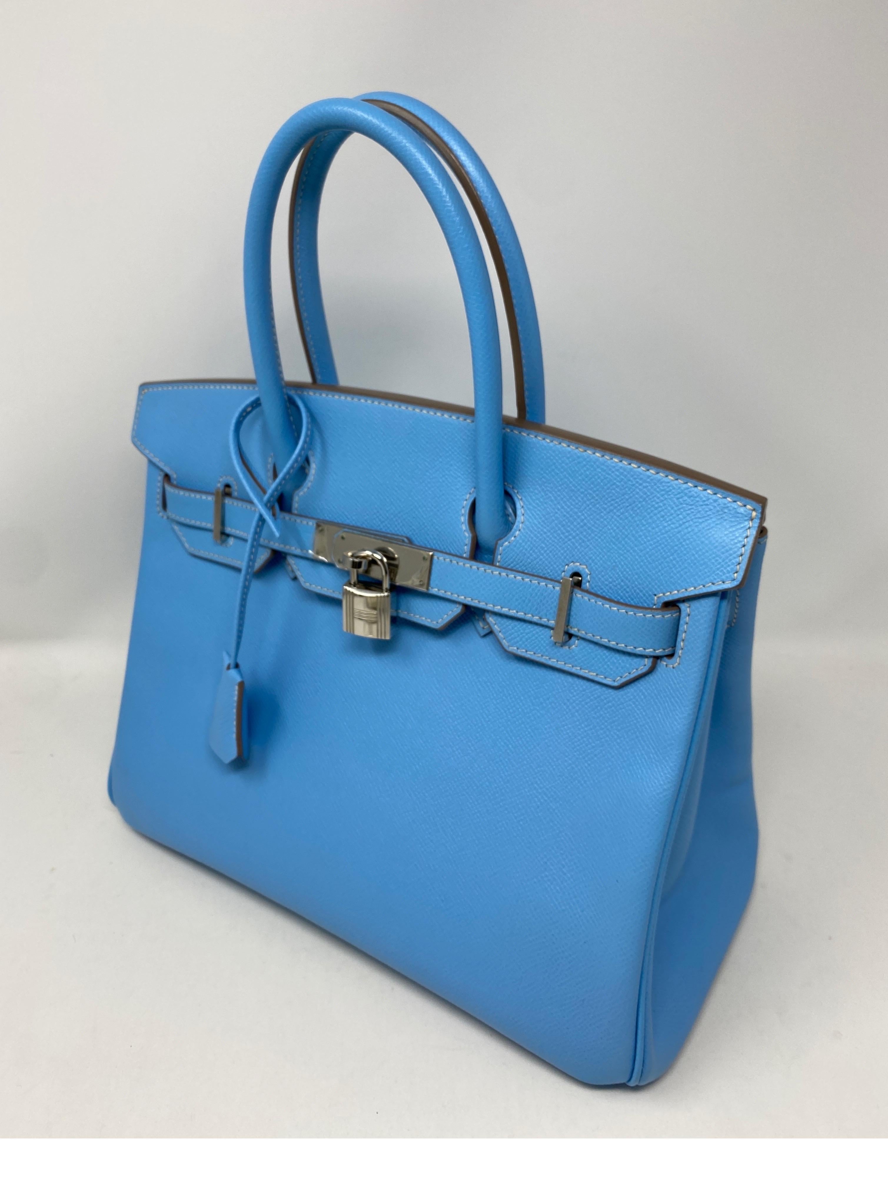 Hermes Birkin 30 Blue Paradis Bag 12