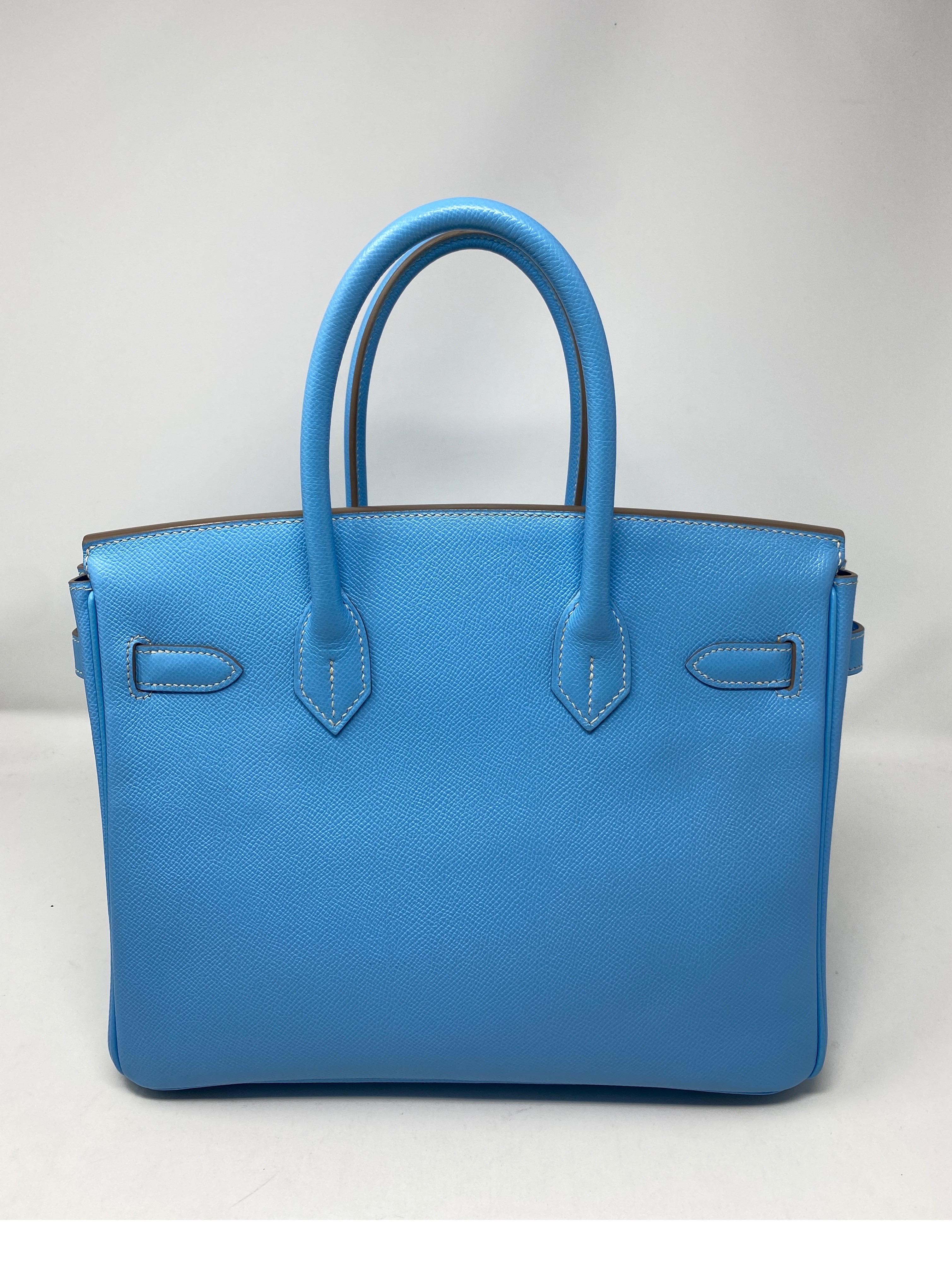 Hermes Birkin 30 Blue Paradis Bag In Excellent Condition In Athens, GA