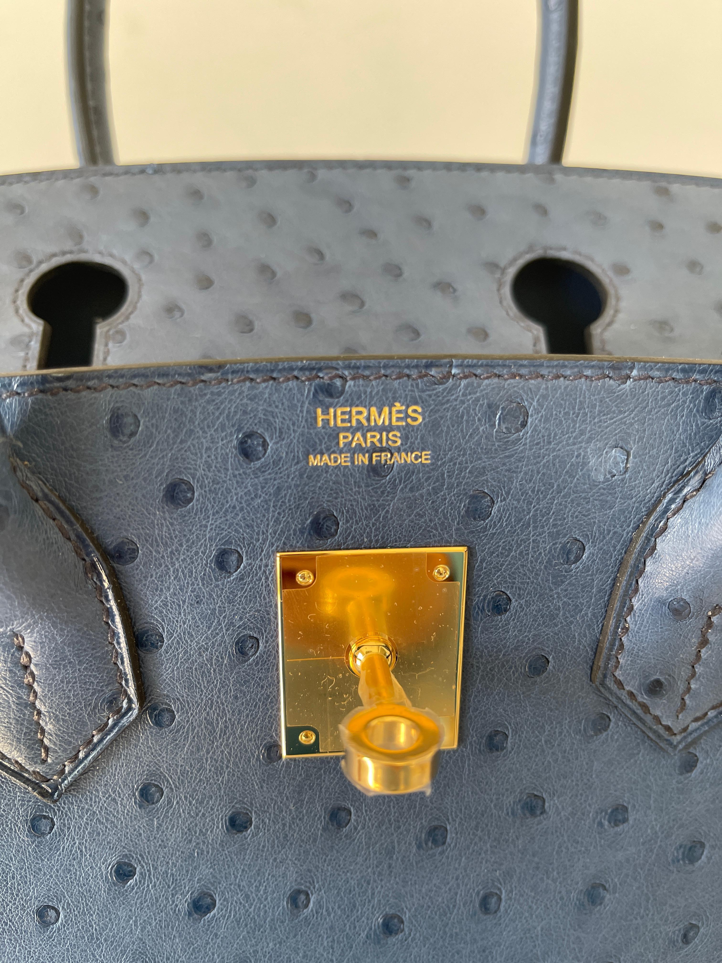 Hermes Birkin 30 Blue Roi Ostrich Gold Hardware 2