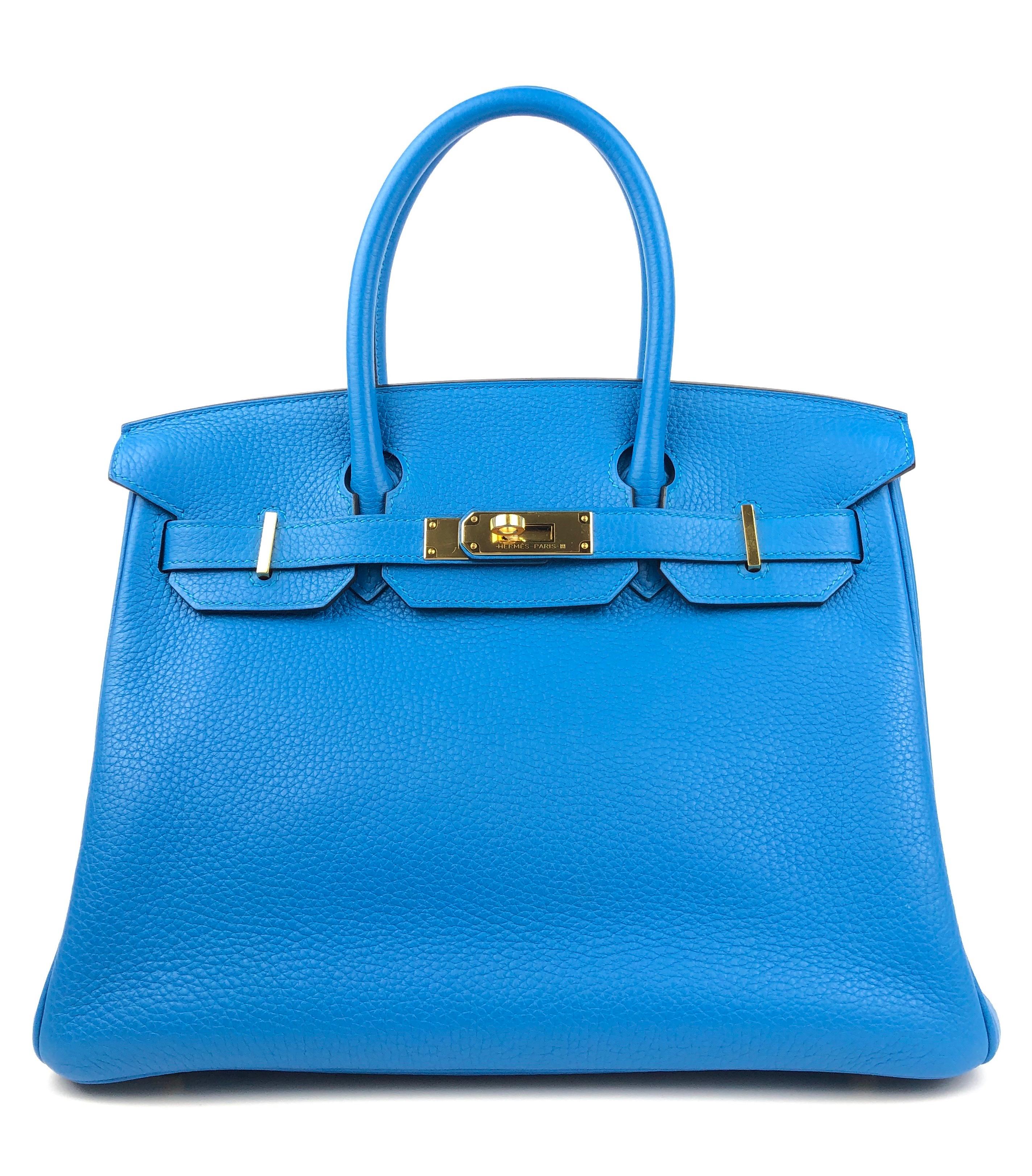 Stunning Hermes Birkin 30 Blue Zanzibar Gold Hardware.  Excellent Pristine Condition, Plastic on Hardware, Excellent corners and Structure. A Stamp 2017.

Shop with Confidence from Lux Addicts. Authenticity Guaranteed! 