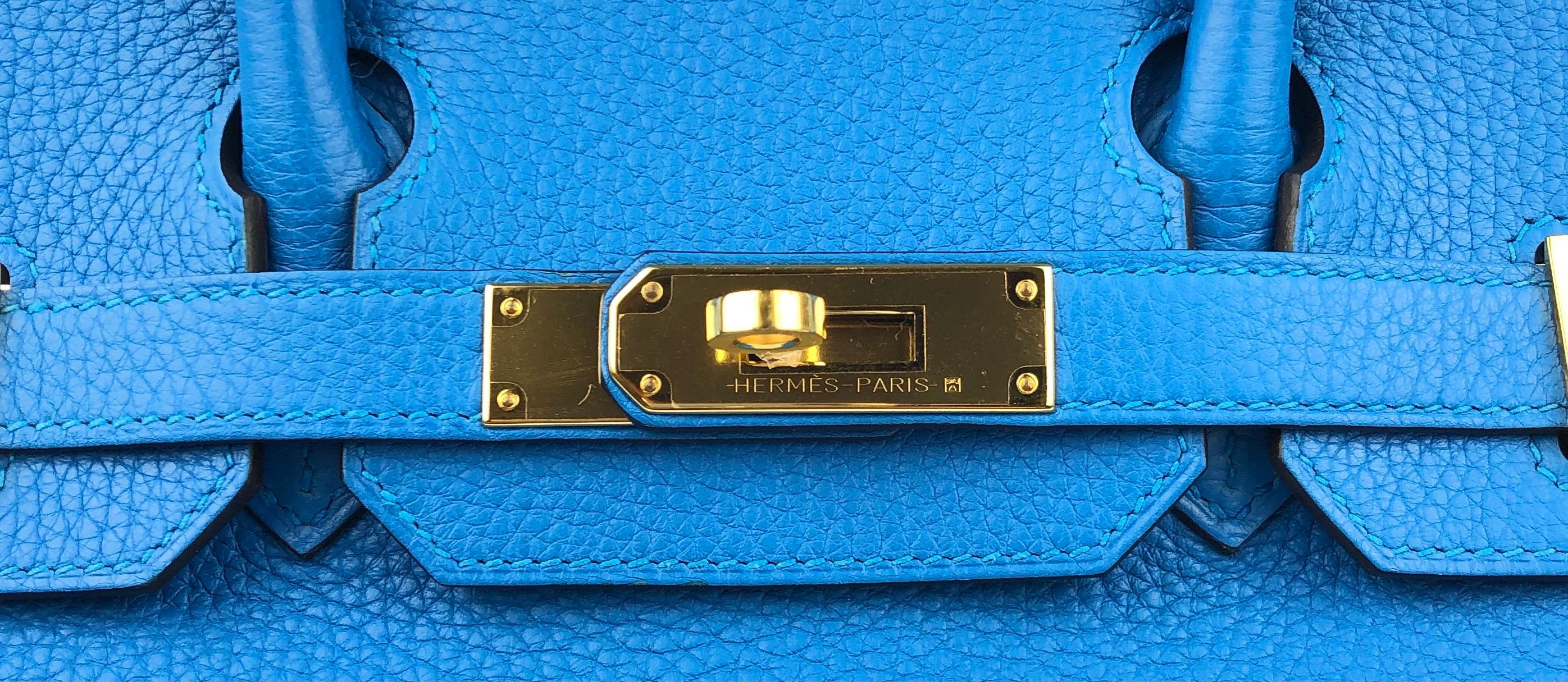 Hermes Birkin 30 Blue Zanzibar Gold Hardware 2017  1