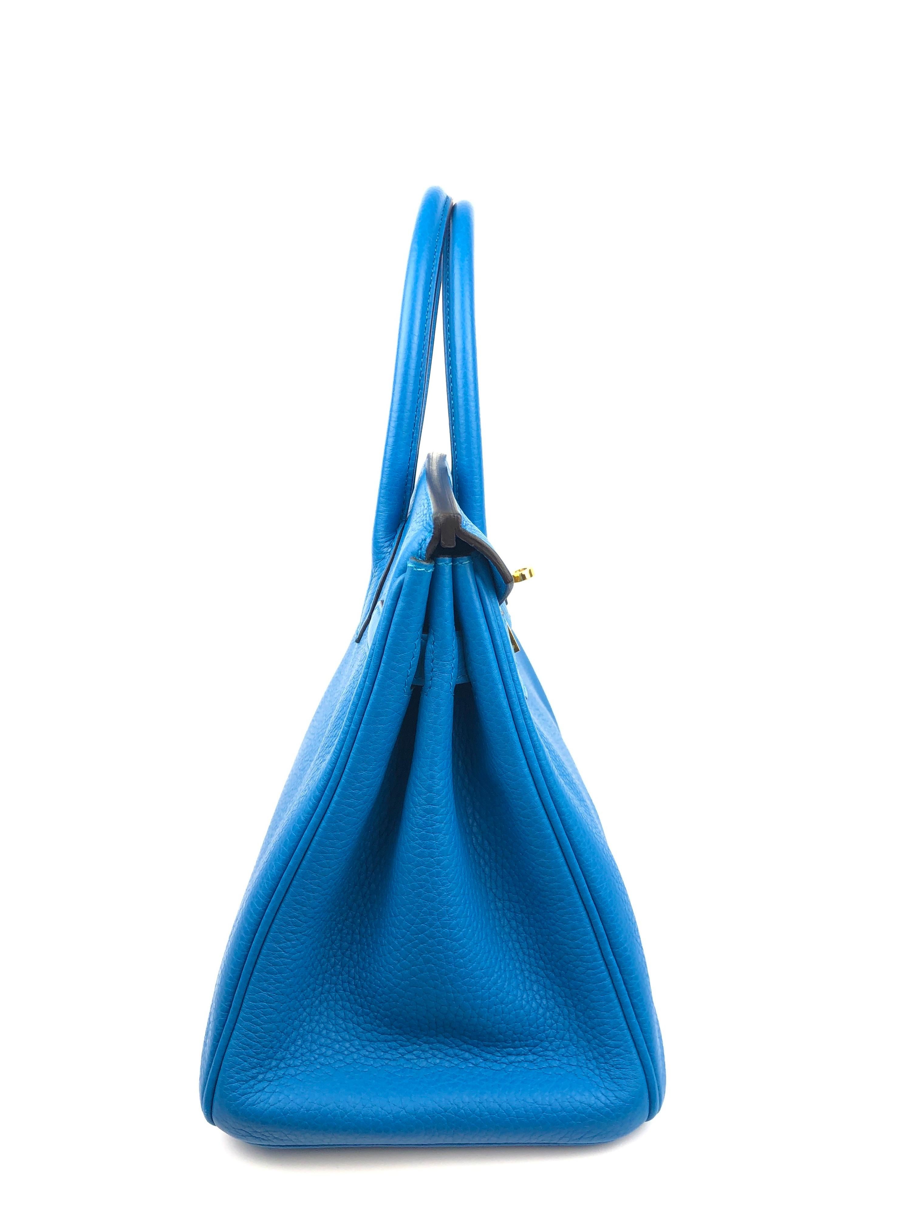Hermes Birkin 30 Blau Sansibar Gold Hardware 2017 5