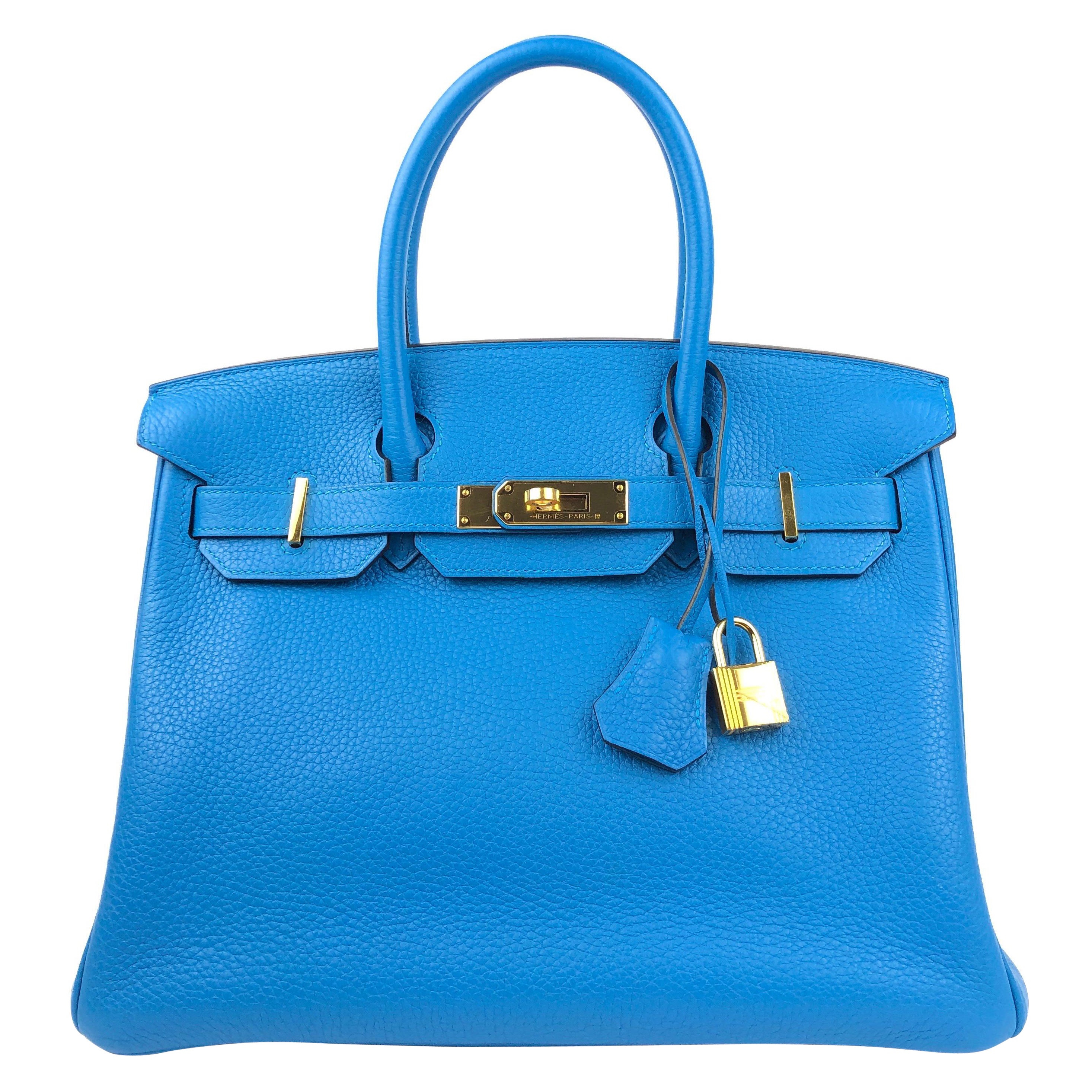 Hermes Birkin 30 Blau Sansibar Gold Hardware 2017