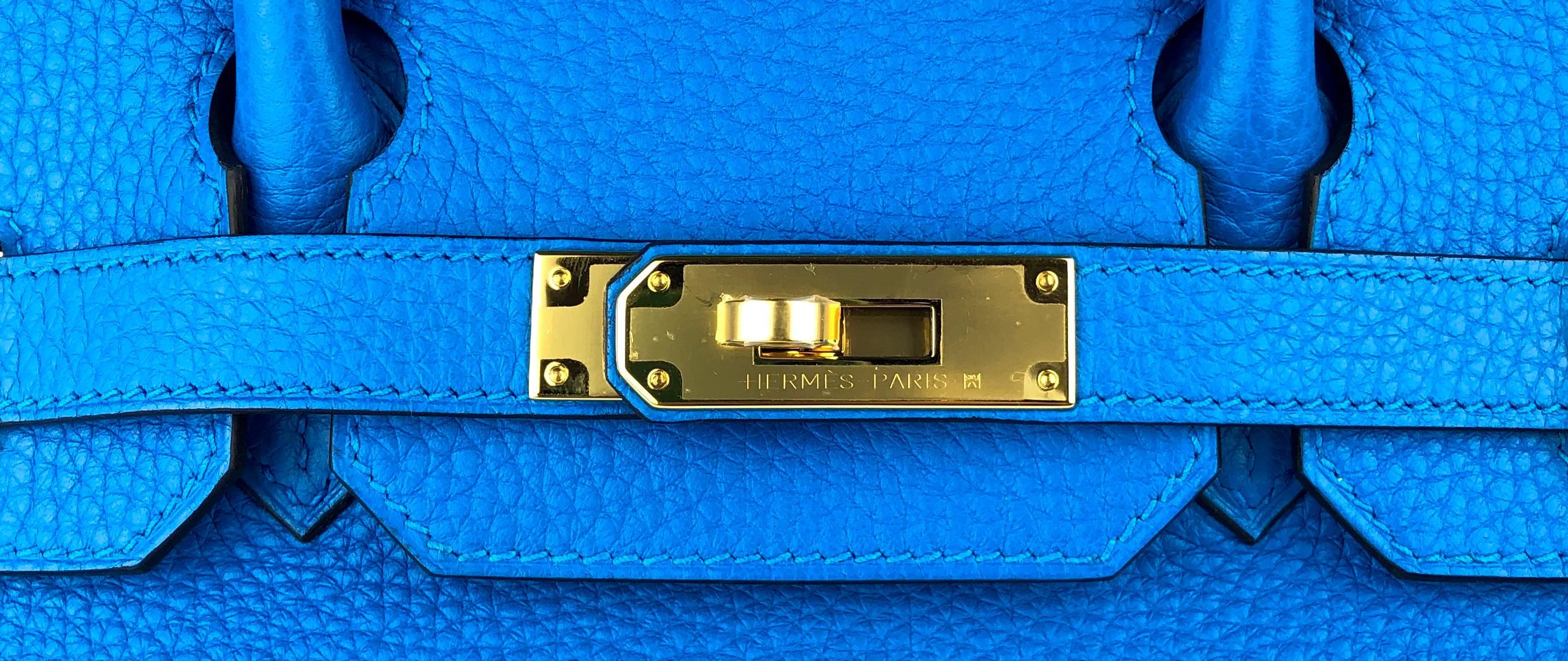 Hermes Birkin 30 Blue Zanzibar Togo Leather Gold Hardware 1