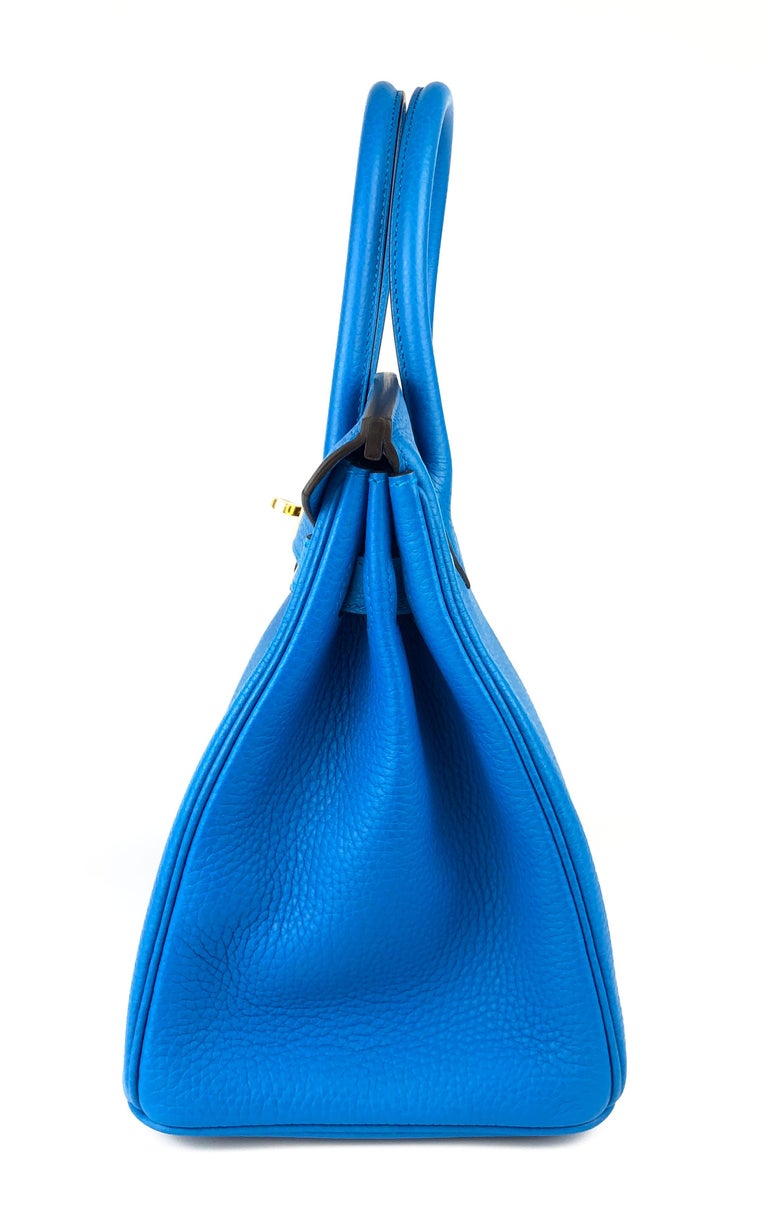 Hermes Birkin 30 In Bleu Zanzibar Togo Leather With Gold Hardware