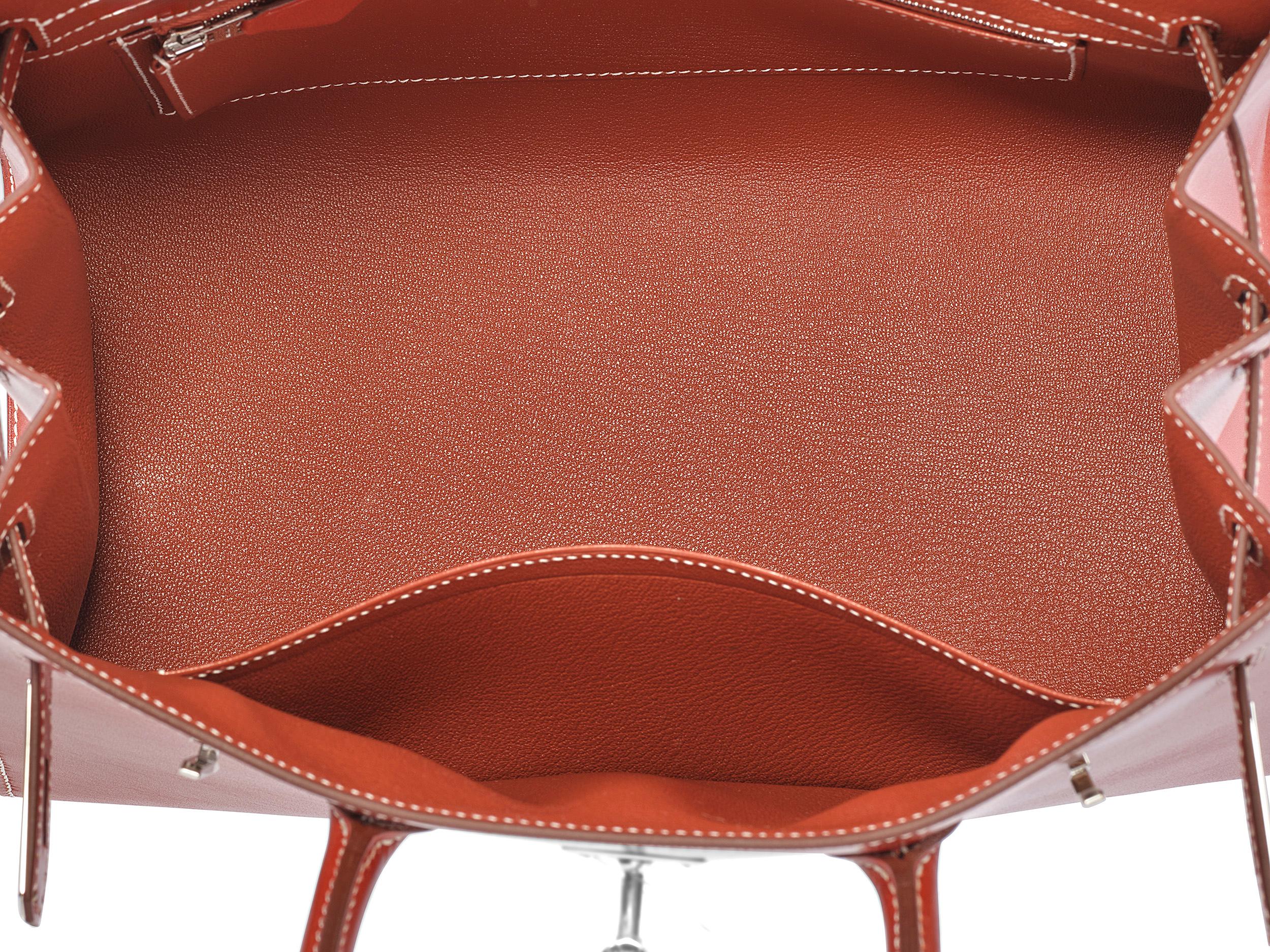 Hermès Birkin 30 Brique Sellier Boxcalf Palladium Hardware For Sale 3