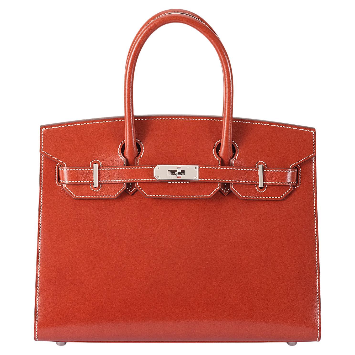 Hermès Birkin 30 Brique Sellier Boxcalf Palladium Hardware For Sale