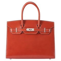 Hermès Birkin 30 Brique Sellier Boxcalf Palladium Hardware