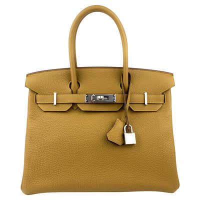 2003 Hermes Fauve Box Calf Leather and Parchemin Verso Birkin 30cm at ...