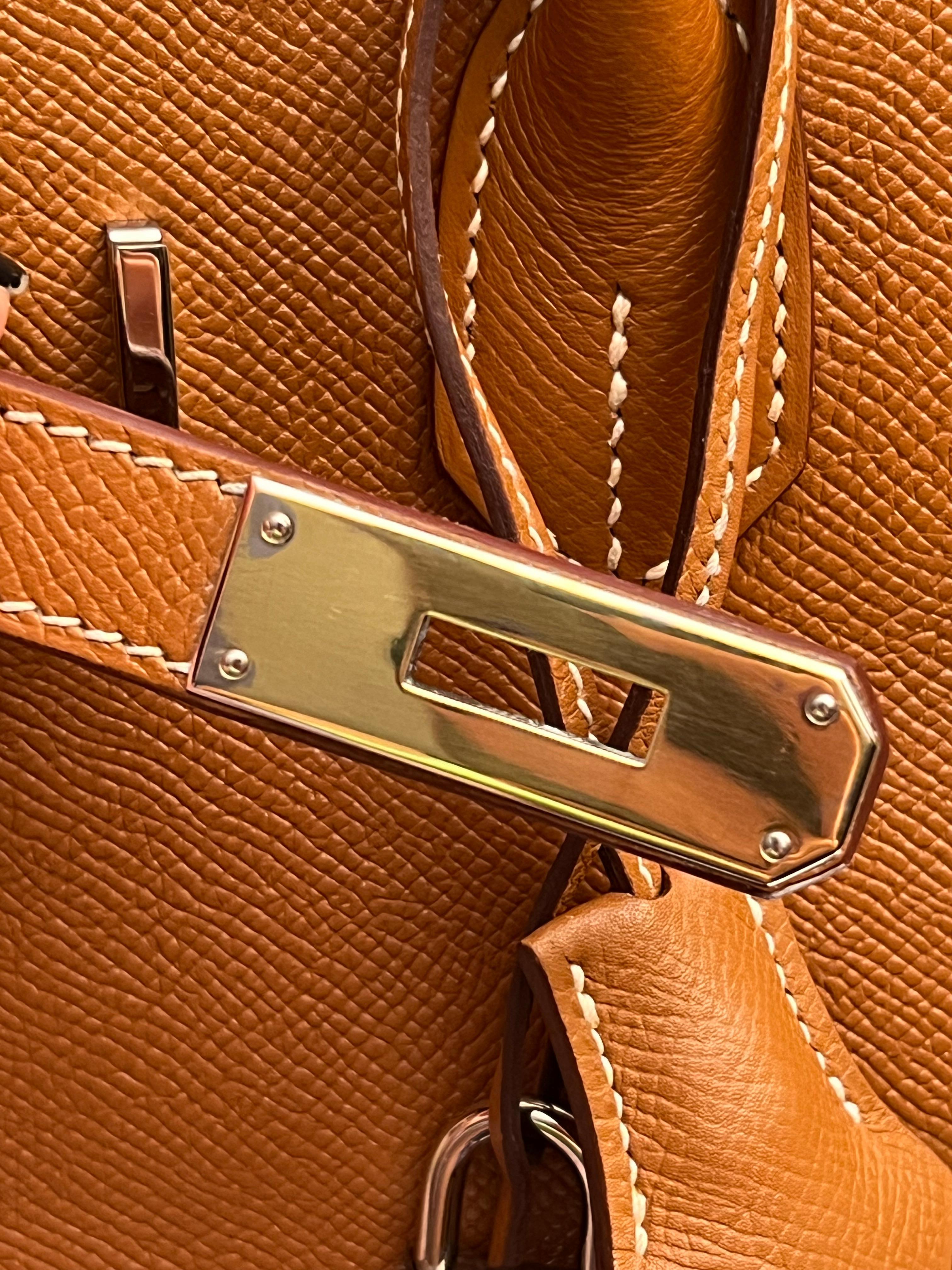 Hermes Birkin 30 Brown Epsom leather bag For Sale 7