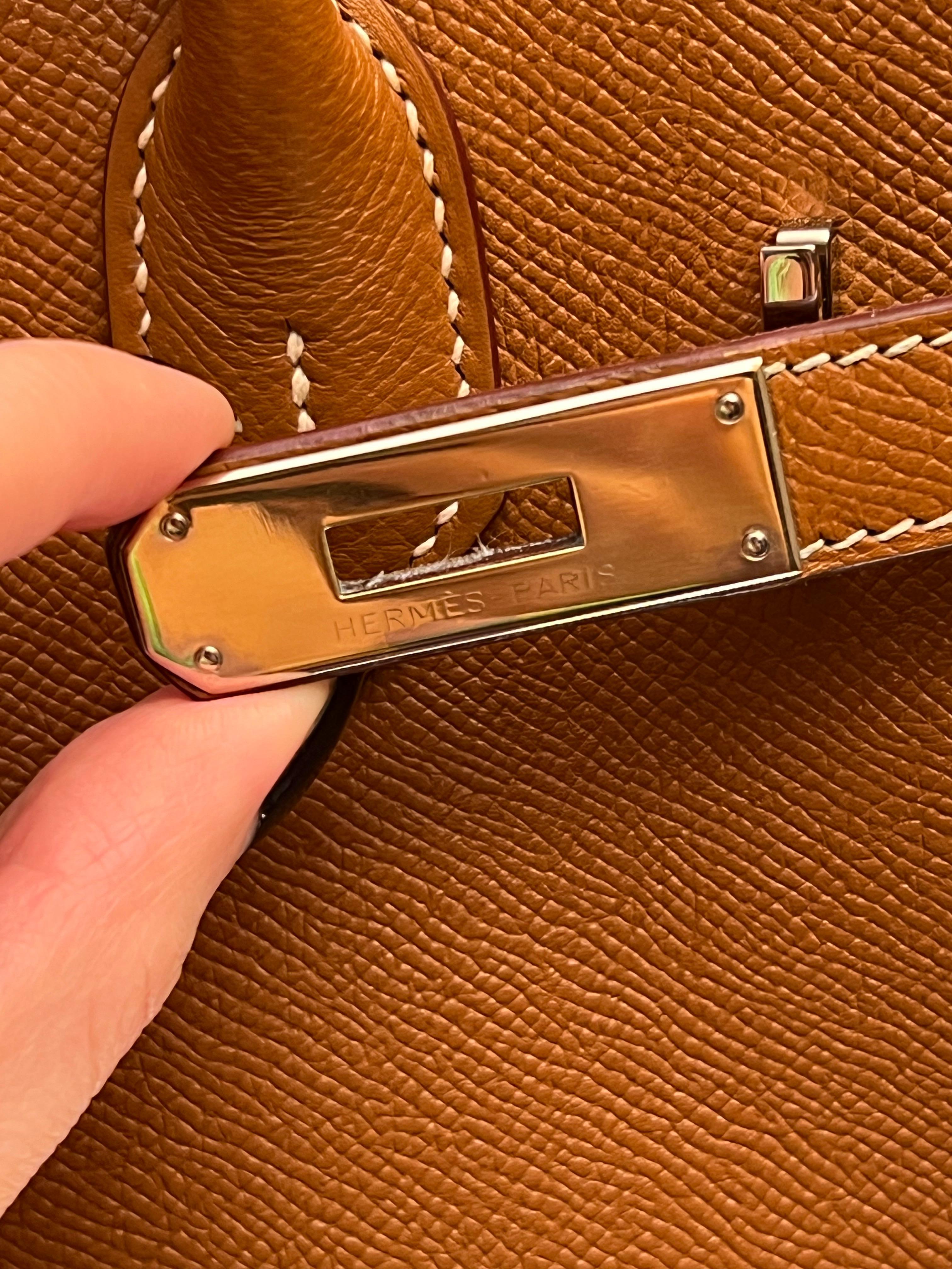 Hermes Birkin 30 Brown Epsom leather bag For Sale 8