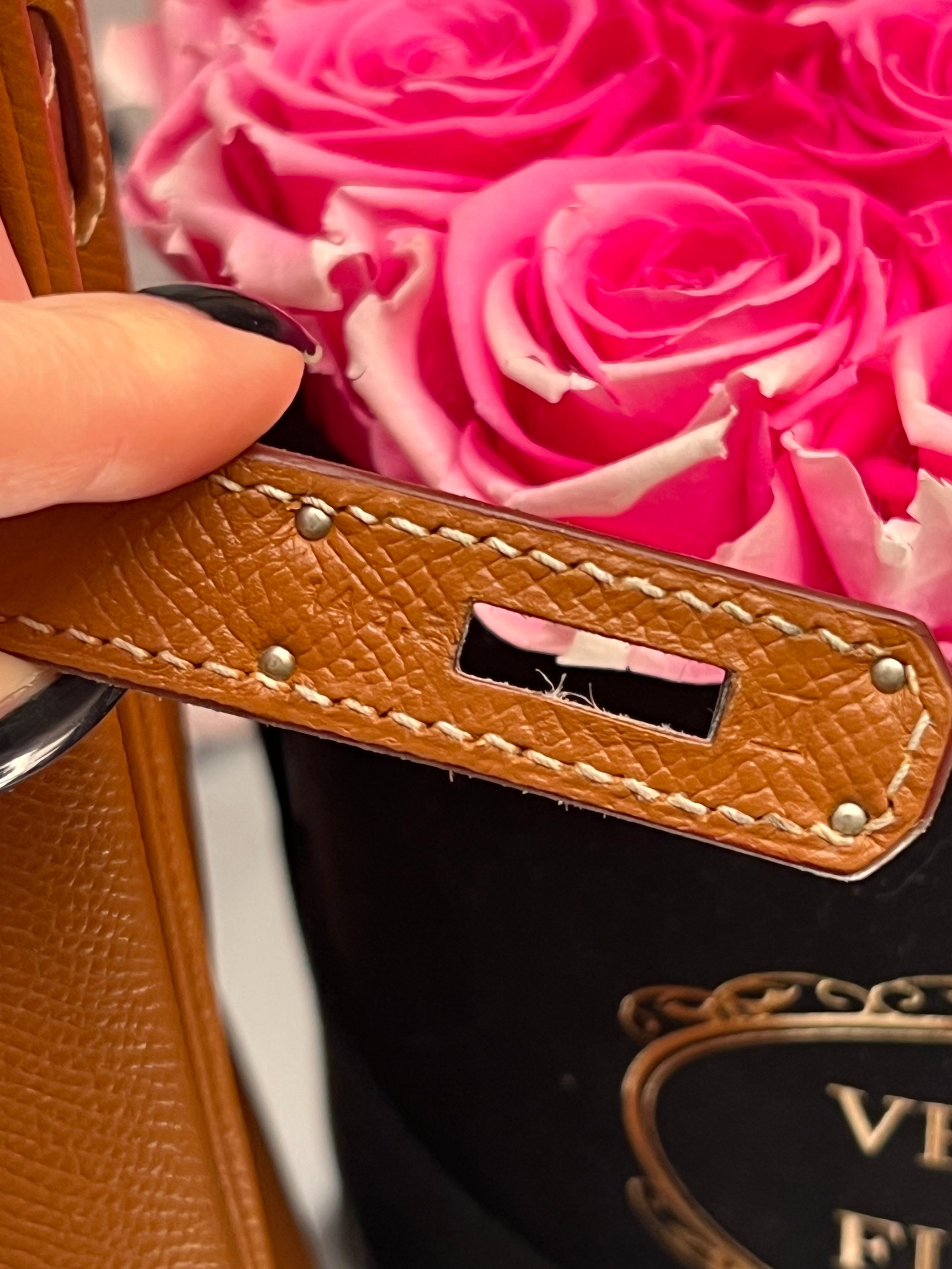 Hermes Birkin 30 Brown Epsom leather bag For Sale 14