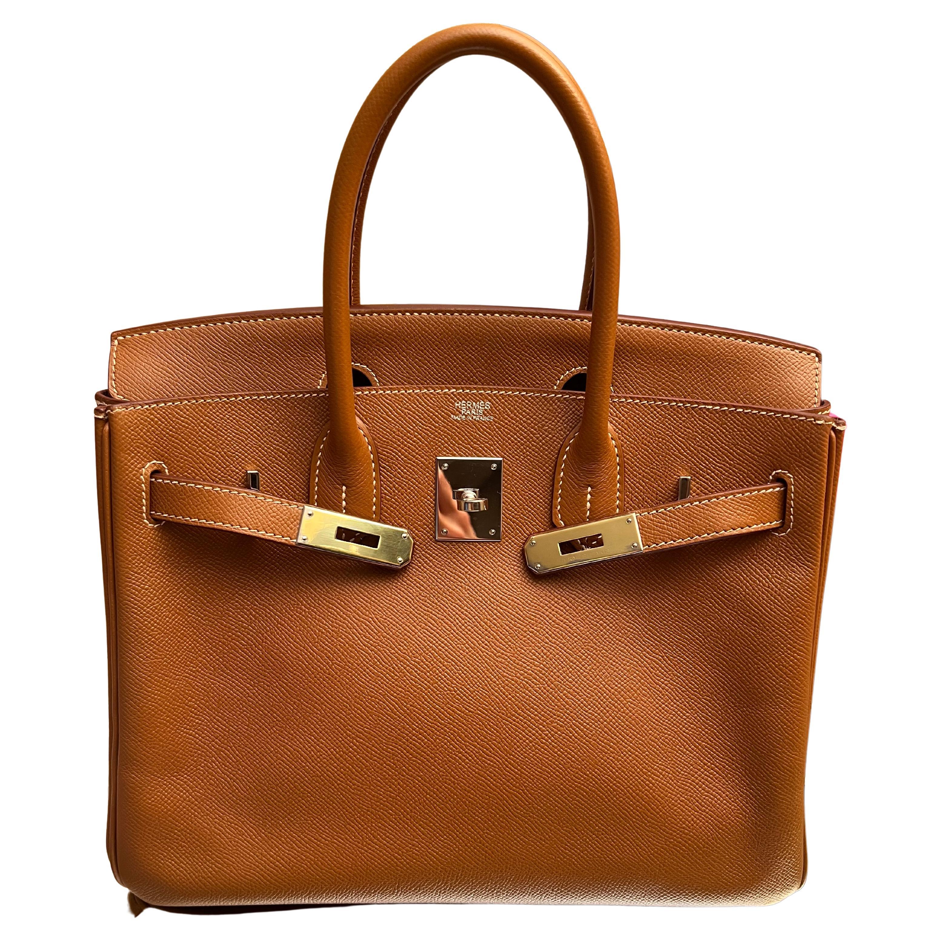 Hermes Birkin 30 Brown Epsom leather bag For Sale
