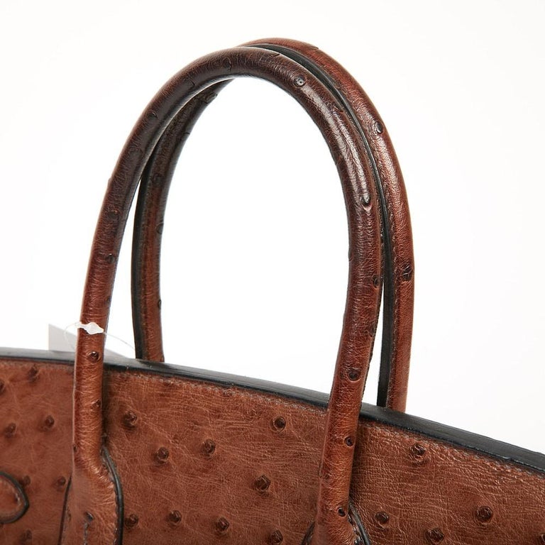 Birkin 30 ostrich handbag Hermès Brown in Ostrich - 34698524