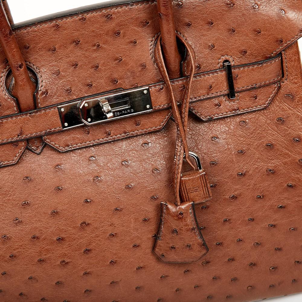 Hermes Birkin 30 Brown Ostrich Bag 8