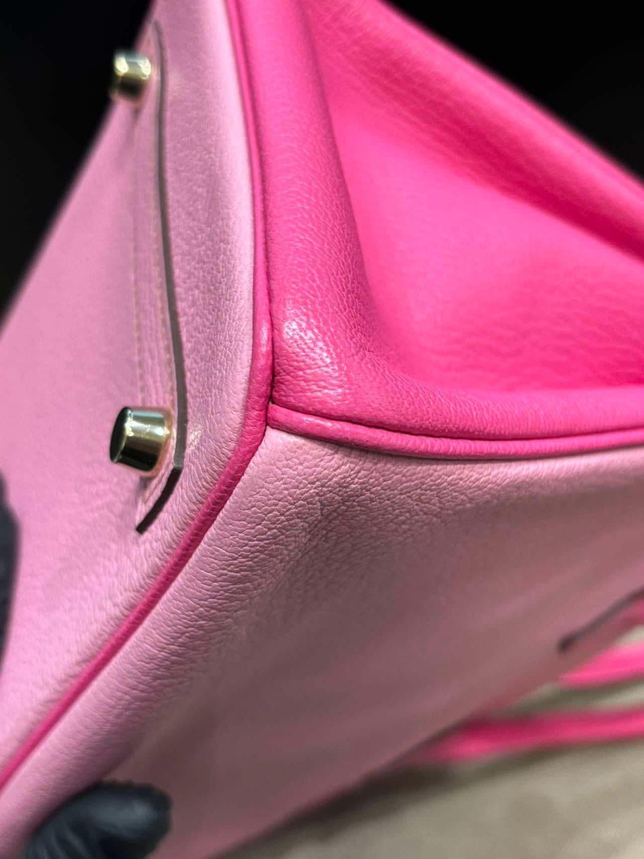 Hermes Birkin 30 Bubblegum 5P with rose tyrien special order bag GHW For Sale 5