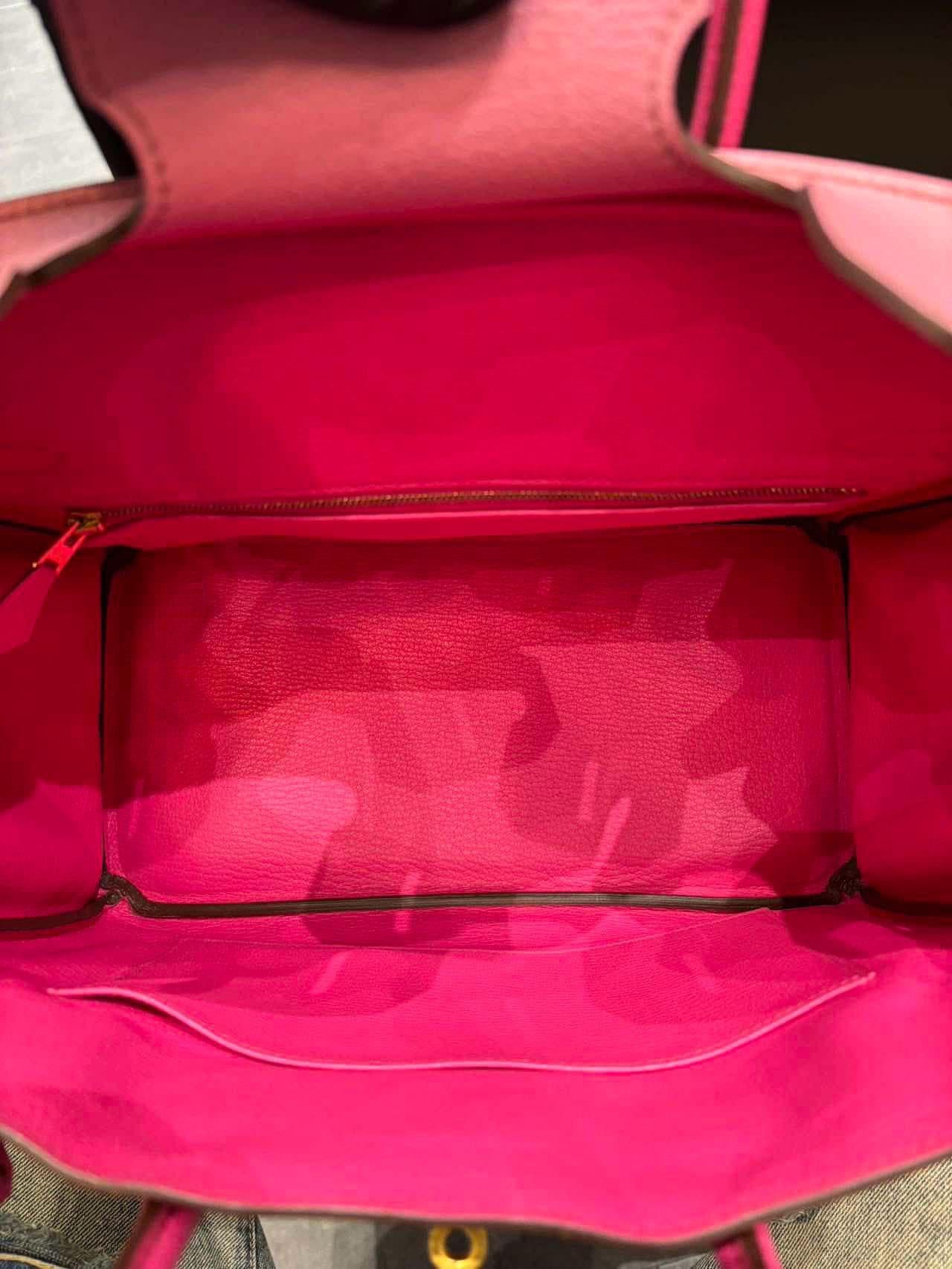 Hermes Birkin 30 Bubblegum 5P with rose tyrien special order bag GHW For Sale 10