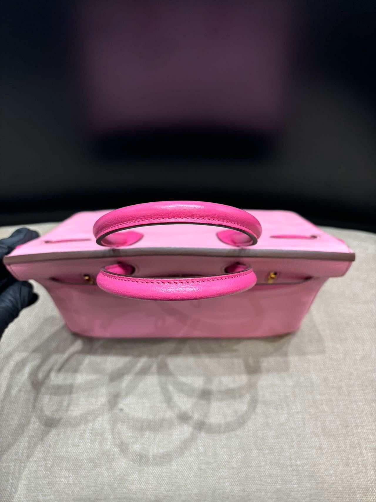 Pink Hermes Birkin 30 Bubblegum 5P with rose tyrien special order bag GHW For Sale