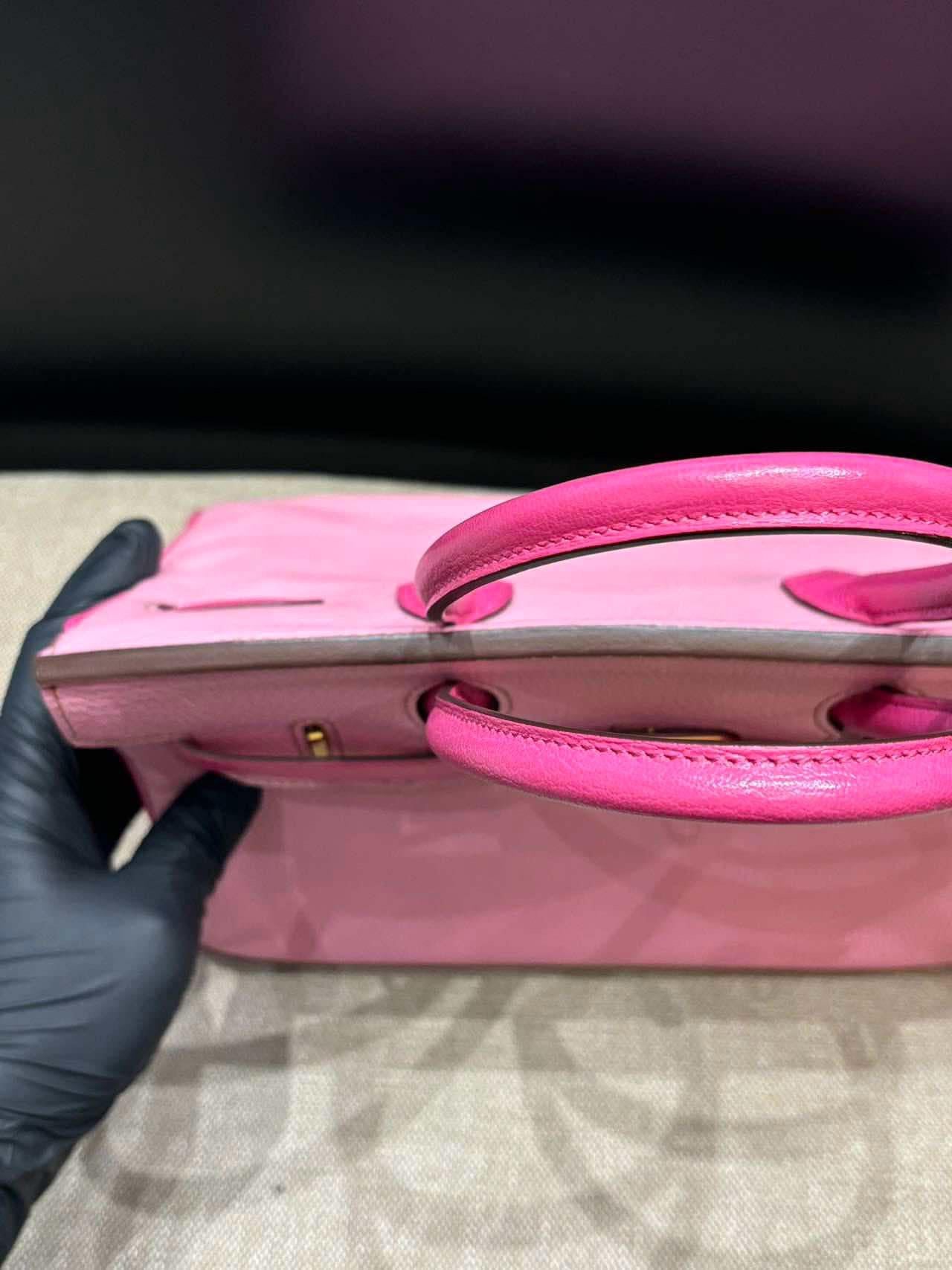 Hermes Birkin 30 Bubblegum 5P with rose tyrien special order bag GHW In Excellent Condition For Sale In New York, NY
